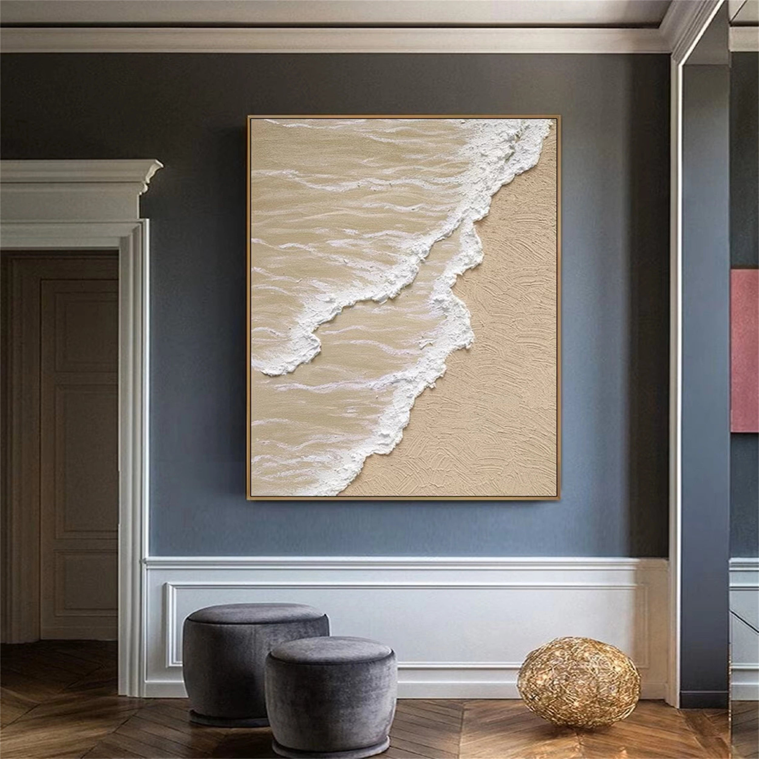 Ocean and Sky Painting #OS 078 - Handmade Canvas Wall Art for Home Decor, Office, Living Room & Bedroom
