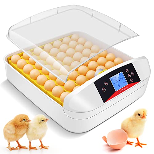 55 Egg Digital Automatic Poultry Incubator Hatcher - Smart Temperature & Humidity Control with Auto Egg Turner - Perfect for Hatching Chickens, Ducks, Geese & Quail Eggs - Ideal for Home Farms, Backyard Poultry & Bird Breeding Projects