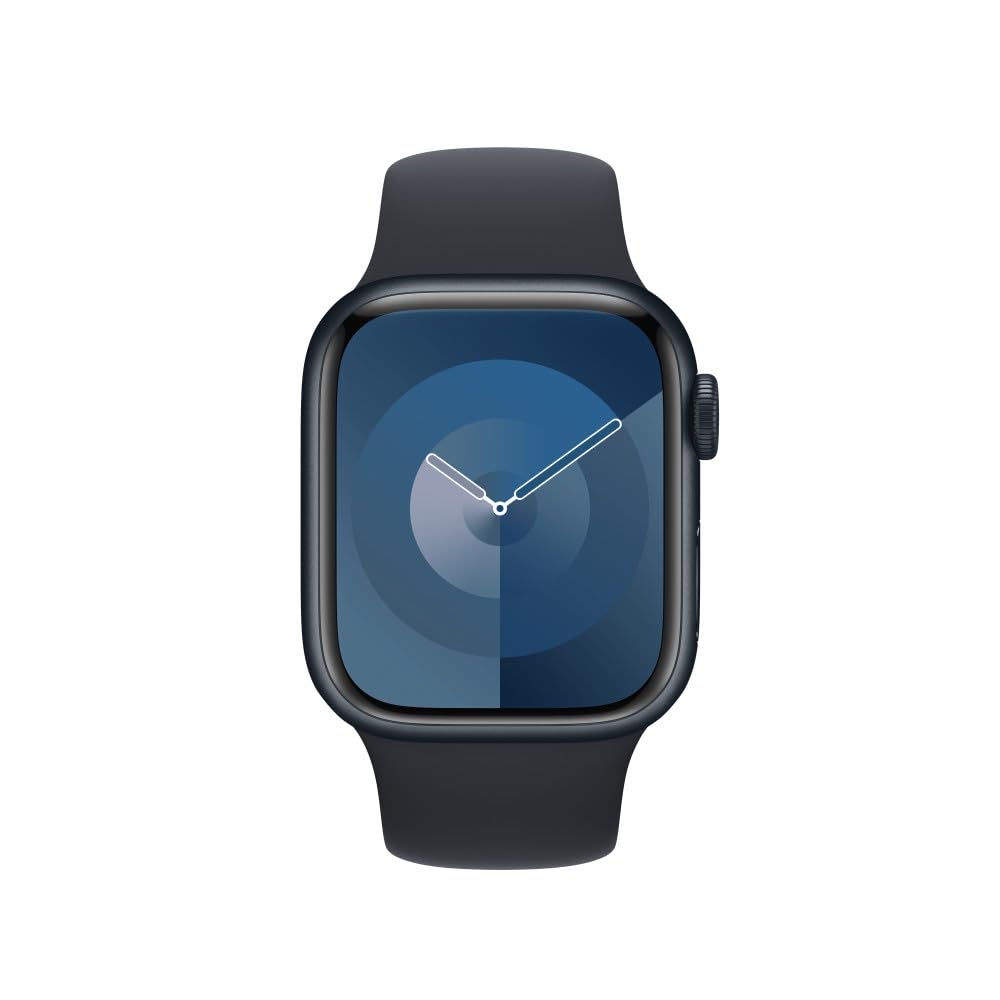 Apple Watch Band 41mm - Sport Band for Apple Watch Series 7/8/SE - Midnight Black - M/L Size - Soft Silicone Replacement Strap - Perfect for Running, Workouts & Daily Wear