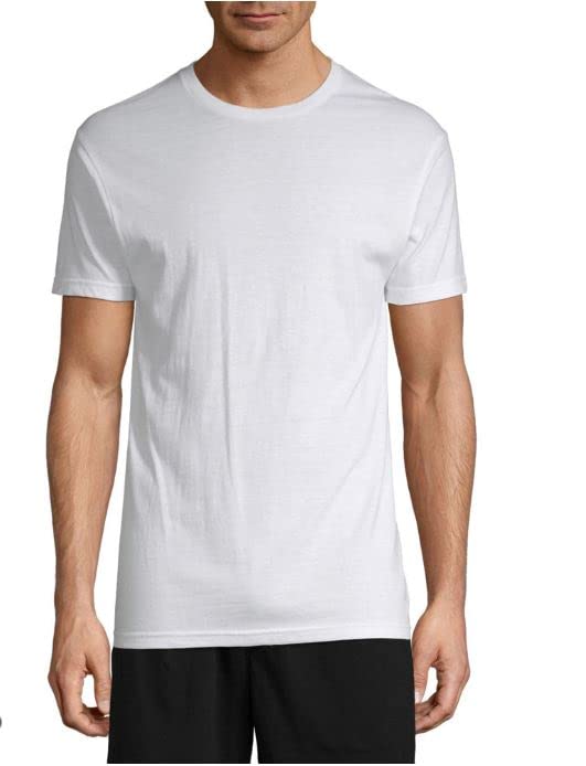 Stafford Men's Crewneck T-Shirts 4-Pack - Tall & Extra Tall Tagless Undershirts - Soft Cotton Basic Tees for Work & Casual Wear - White (Large/XT)