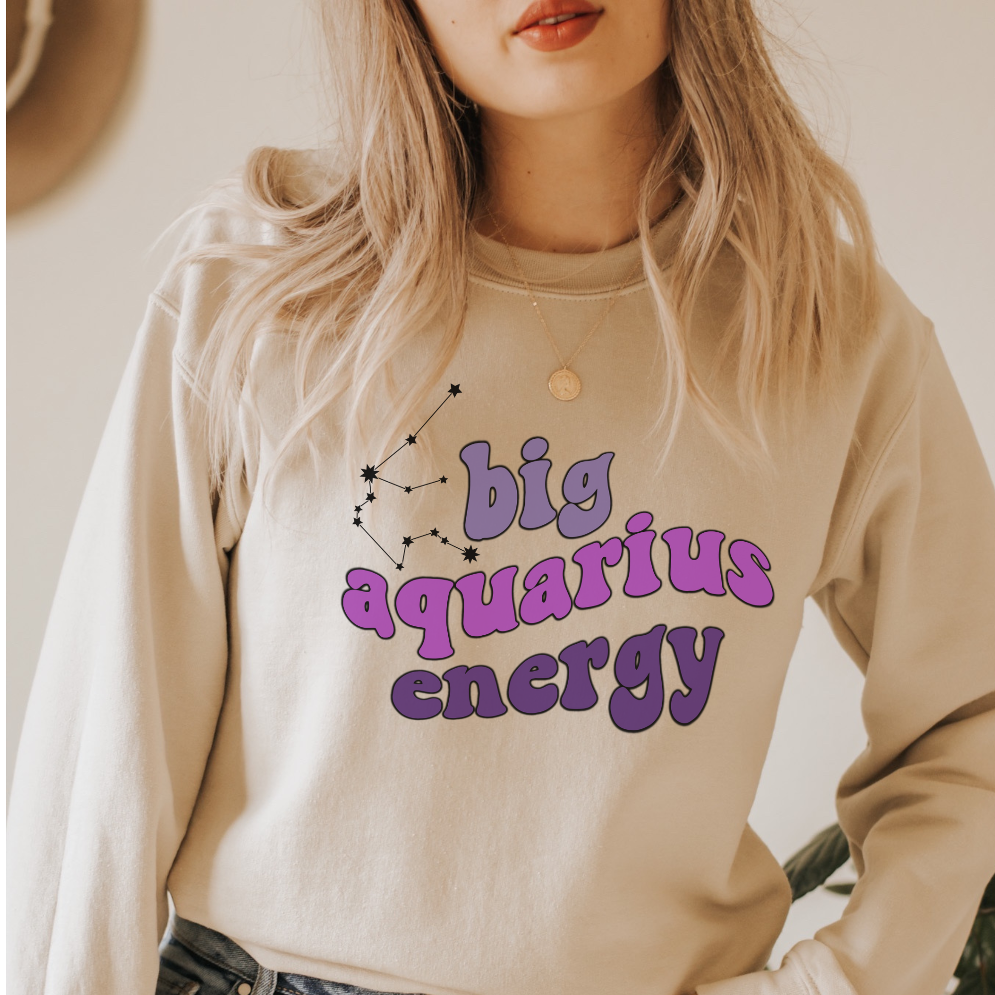 Aquarius Sweatshirt - Big Aquarius Energy Hoodie for Women & Men | Perfect Gift for Aquarius & Astrology Lovers | Birthday, Christmas & Zodiac-Themed Outfits