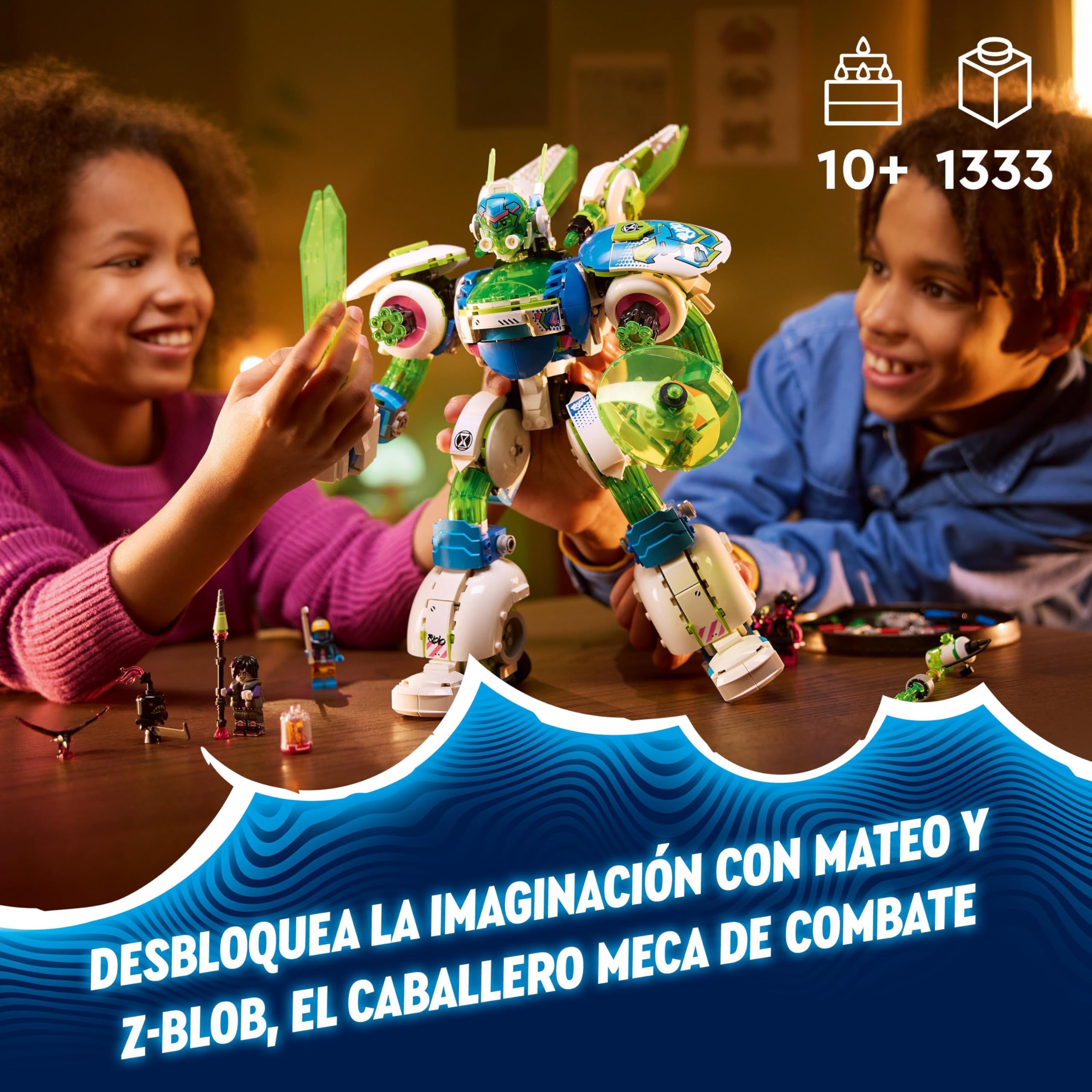 LEGO DREAMZzz 3-in-1 Building Toy Set - Mateo & Z-Blob Knight Mech Battle Robot & Space Shuttle, Creative Construction Kit with 4 Minifigures 71485, STEM Educational Gift for Boys & Girls Ages 10+ | Space Adventure & Robot Battle Play Scenes