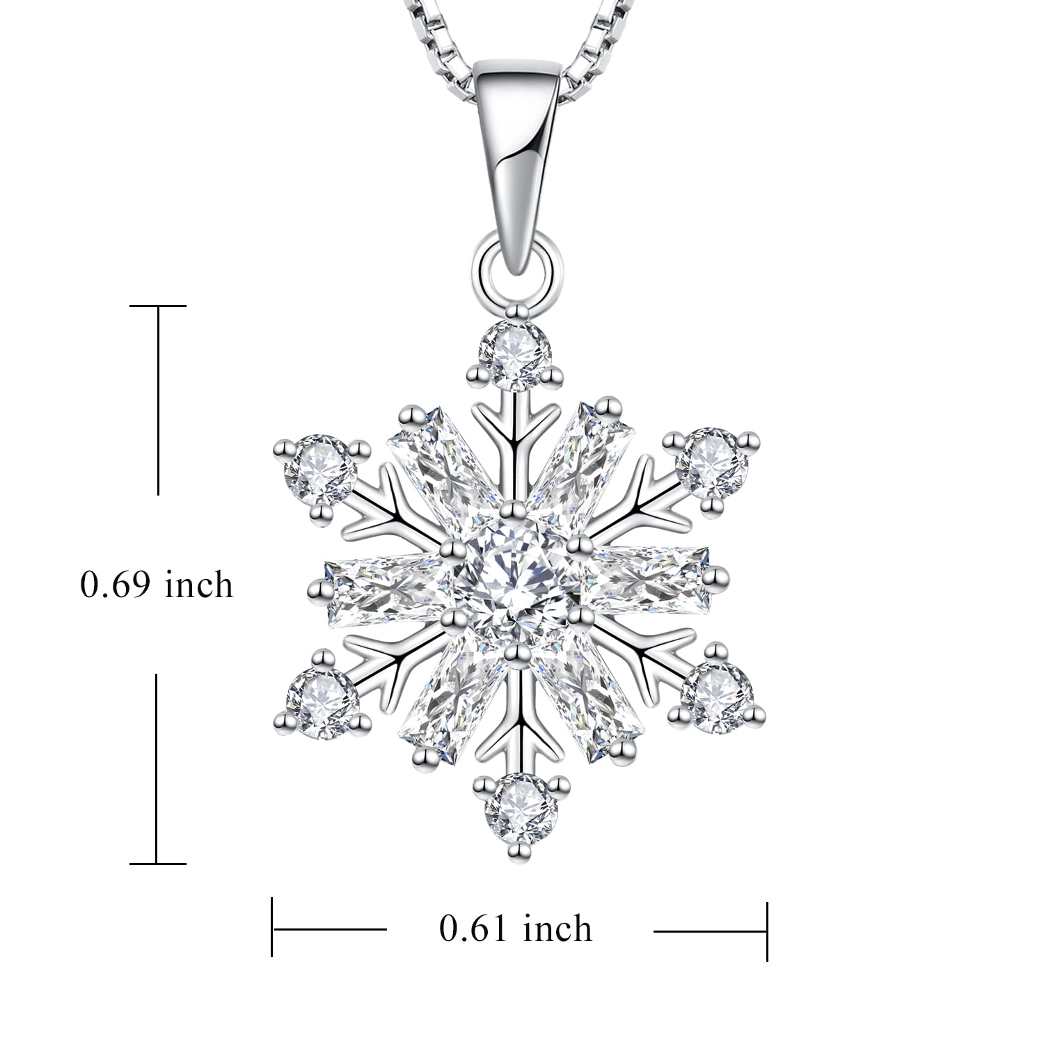 STARCHENIE Snowflake Necklace - 925 Sterling Silver Snowflake Pendant for Women | Christmas Gift, Winter Jewelry, Holiday Party Accessory
