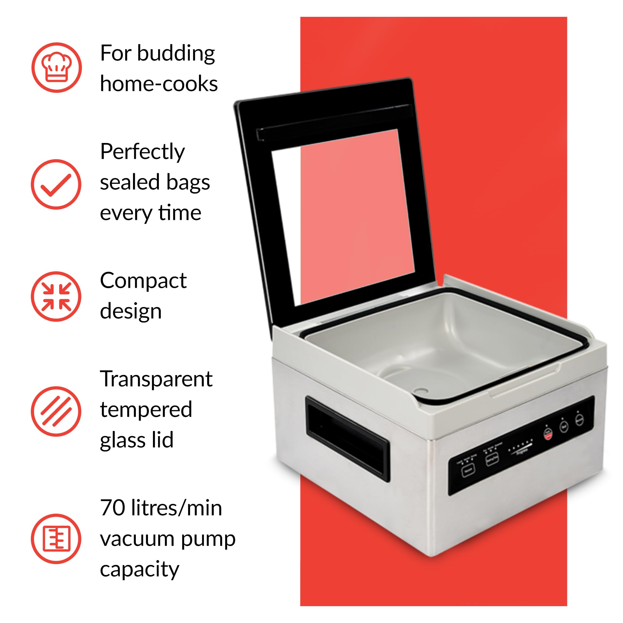 Sous Vide Vacuum Sealer Machine - IV2.5 Deep Chamber Vacuum Sealer with 25cm Bag Sealing Bar for Sous Vide Cooking, Food Preservation & Meal Prep - Perfect for Home Kitchens, Restaurants & Commercial Use