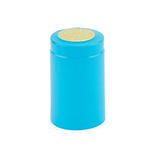 ABC Crafted Series Heat Shrink Wine Capsules - 100 Pack Sky Blue | Easy to Apply, Fits Most Standard Wine Bottles | Perfect for Home Wine Making, Bottle Sealing & Professional Wine Packaging