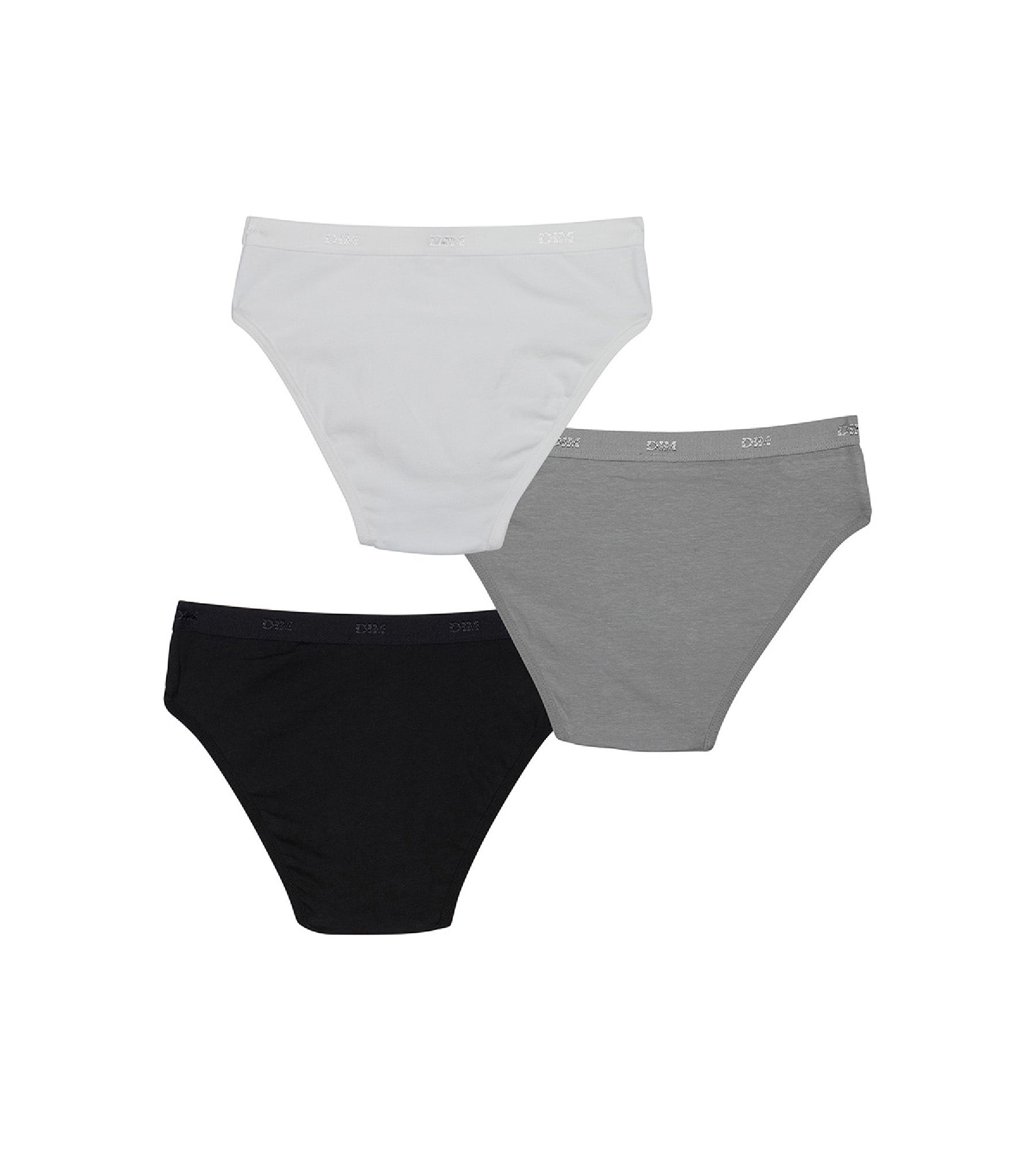 DIM Girl 3-Pack Cotton Underwear - White, Black, Gray - Breathable & Comfortable for Everyday Wear - Perfect for School, Work & Gym