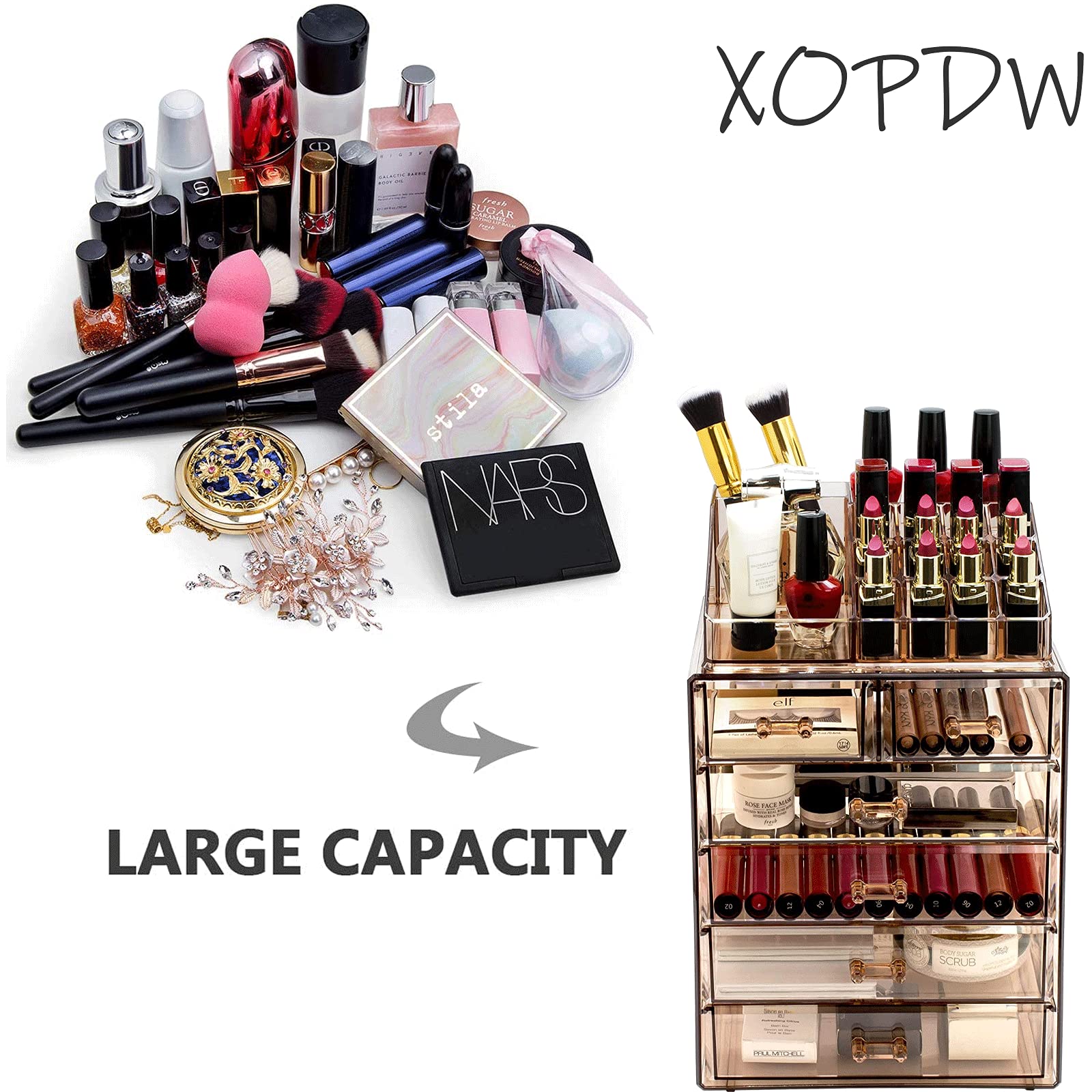 Large Transparent Makeup Organizer Drawer - Dustproof Cosmetic Storage Box for Beauty Products | Perfect for Vanity, Bathroom & Travel Organization