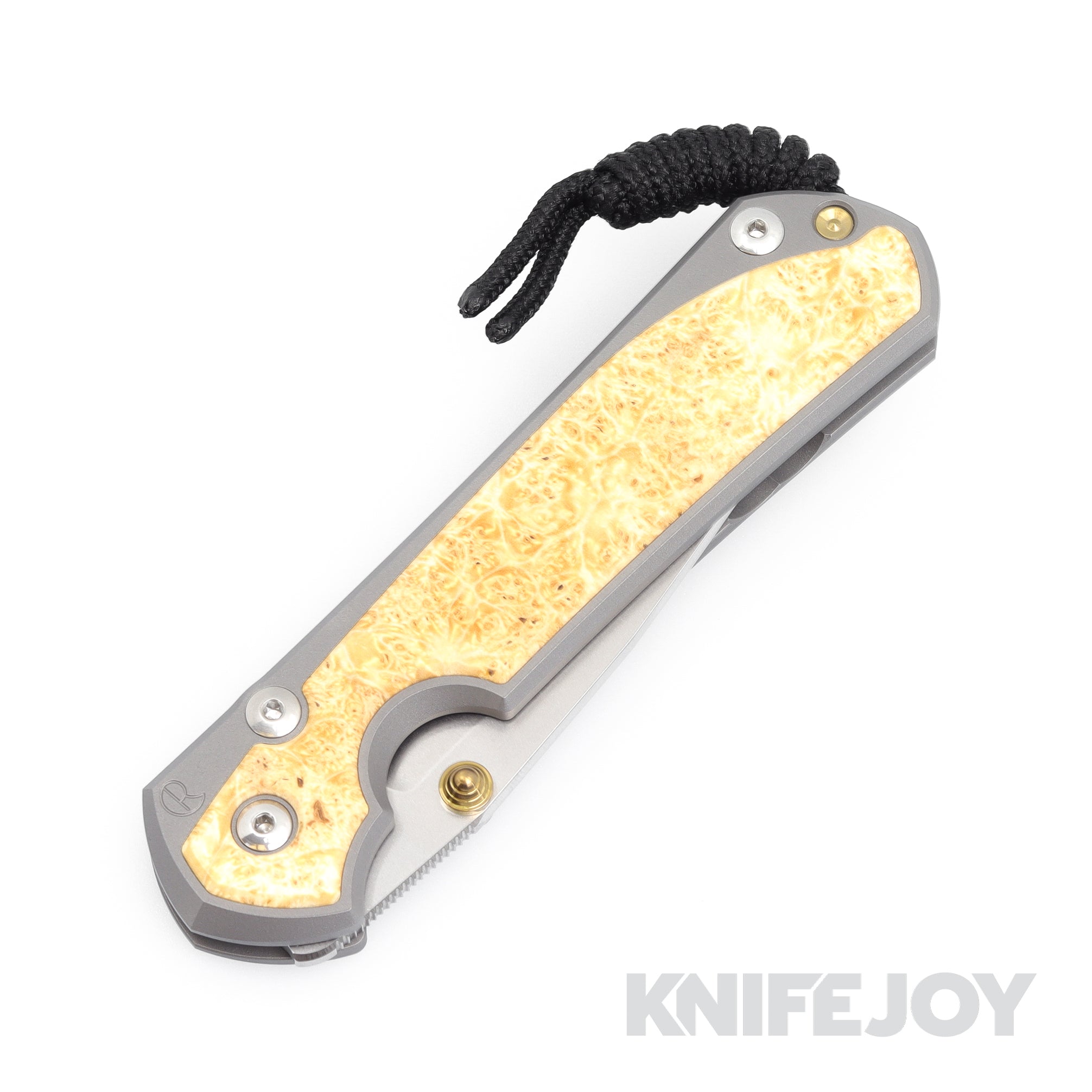 Chris Reeve Knives Large Sebenza 31 Drop Point Magnacut Blade with Double Gold Lugs & Box Elder Inlays - Matte Handle Finish | Premium Folding Pocket Knife for EDC, Camping, Hunting & Outdoor Adventures