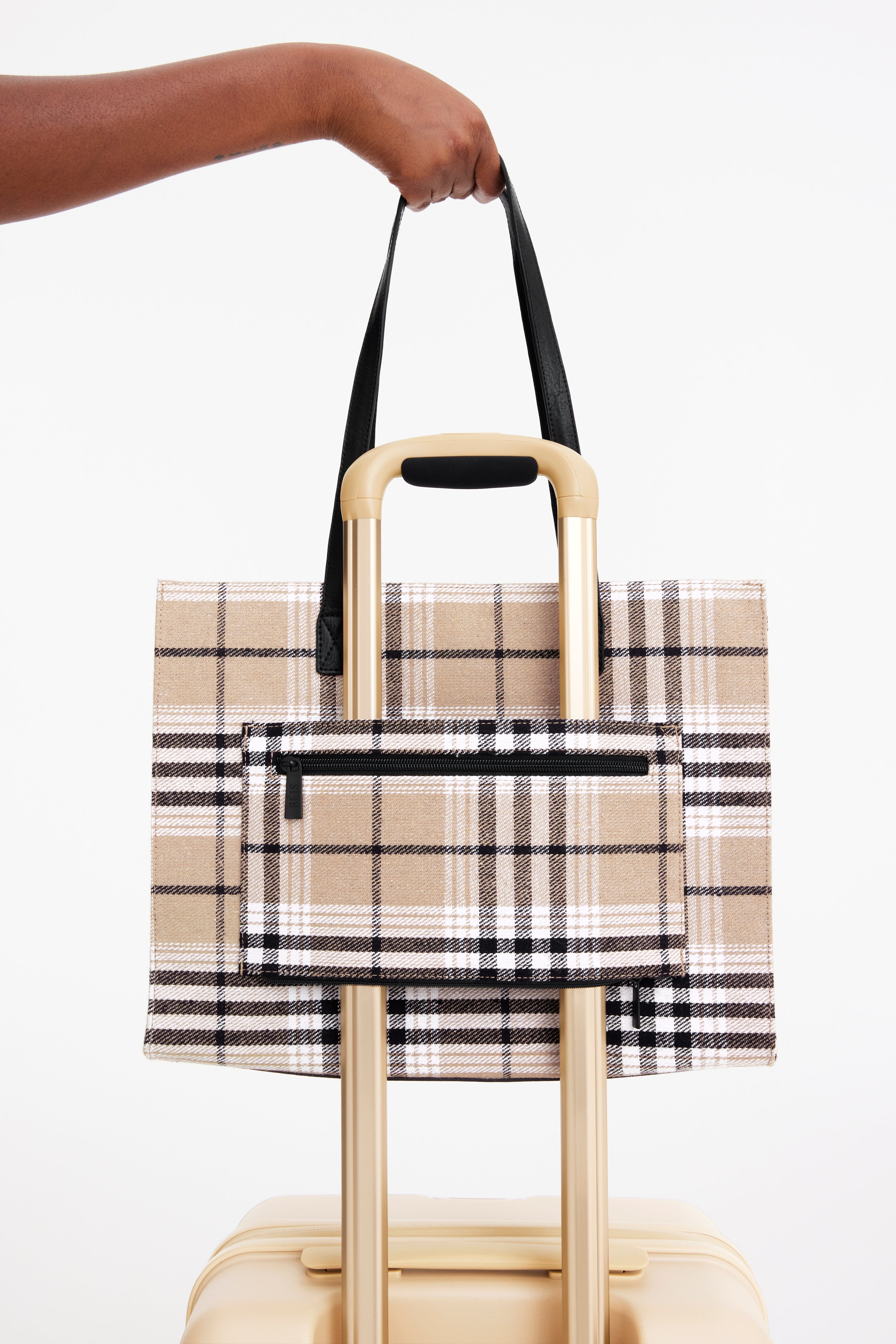 Stylish Plaid Work Tote Bag for Women - Professional Office Laptop Bag with Spacious Compartments | Perfect for Business, Commuting & Travel