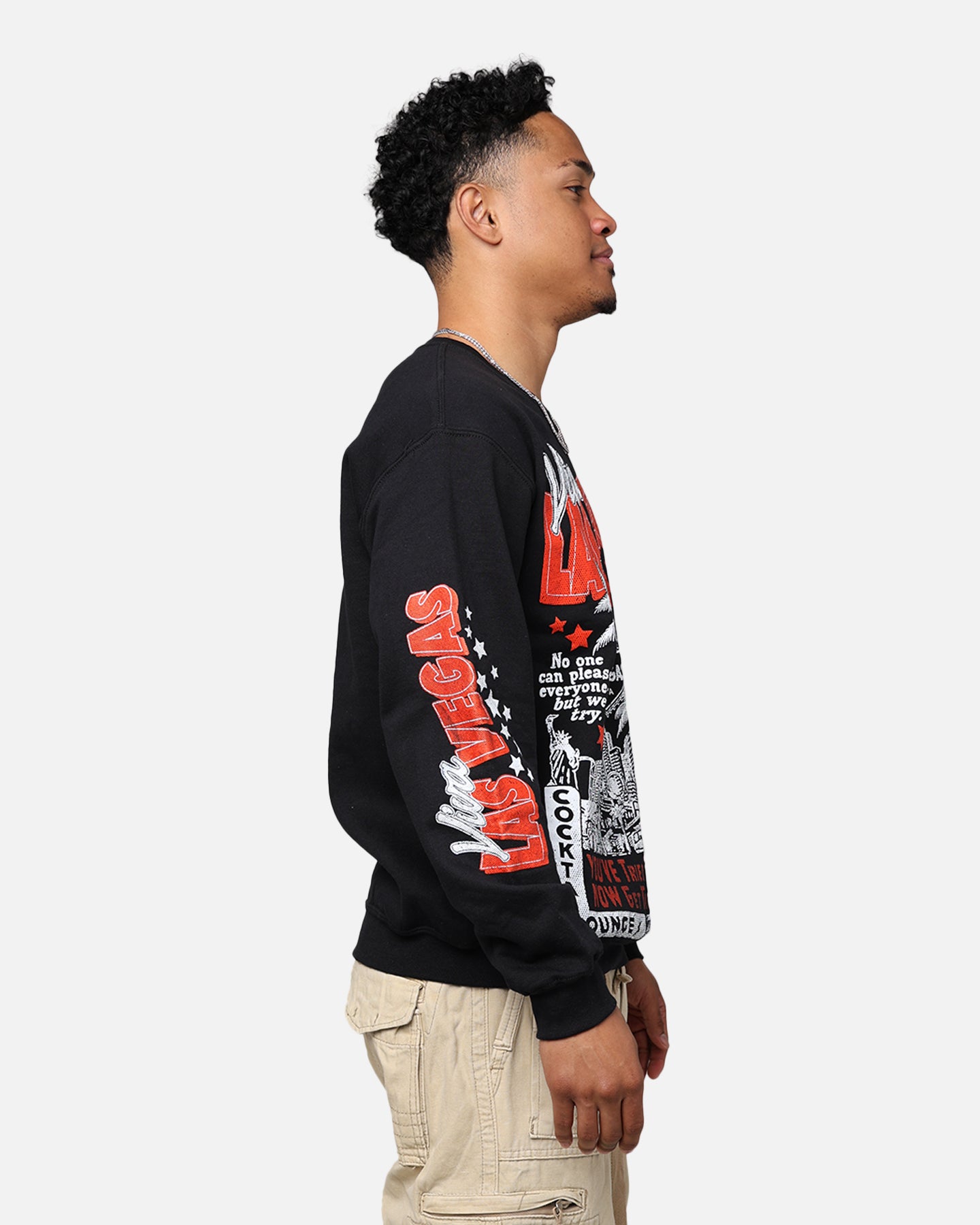 Vintage Las Vegas Graphic Crewneck Sweatshirt - Black Retro Thrift Style for Men & Women - Perfect for Casual Wear, Travel & Vegas-Themed Parties