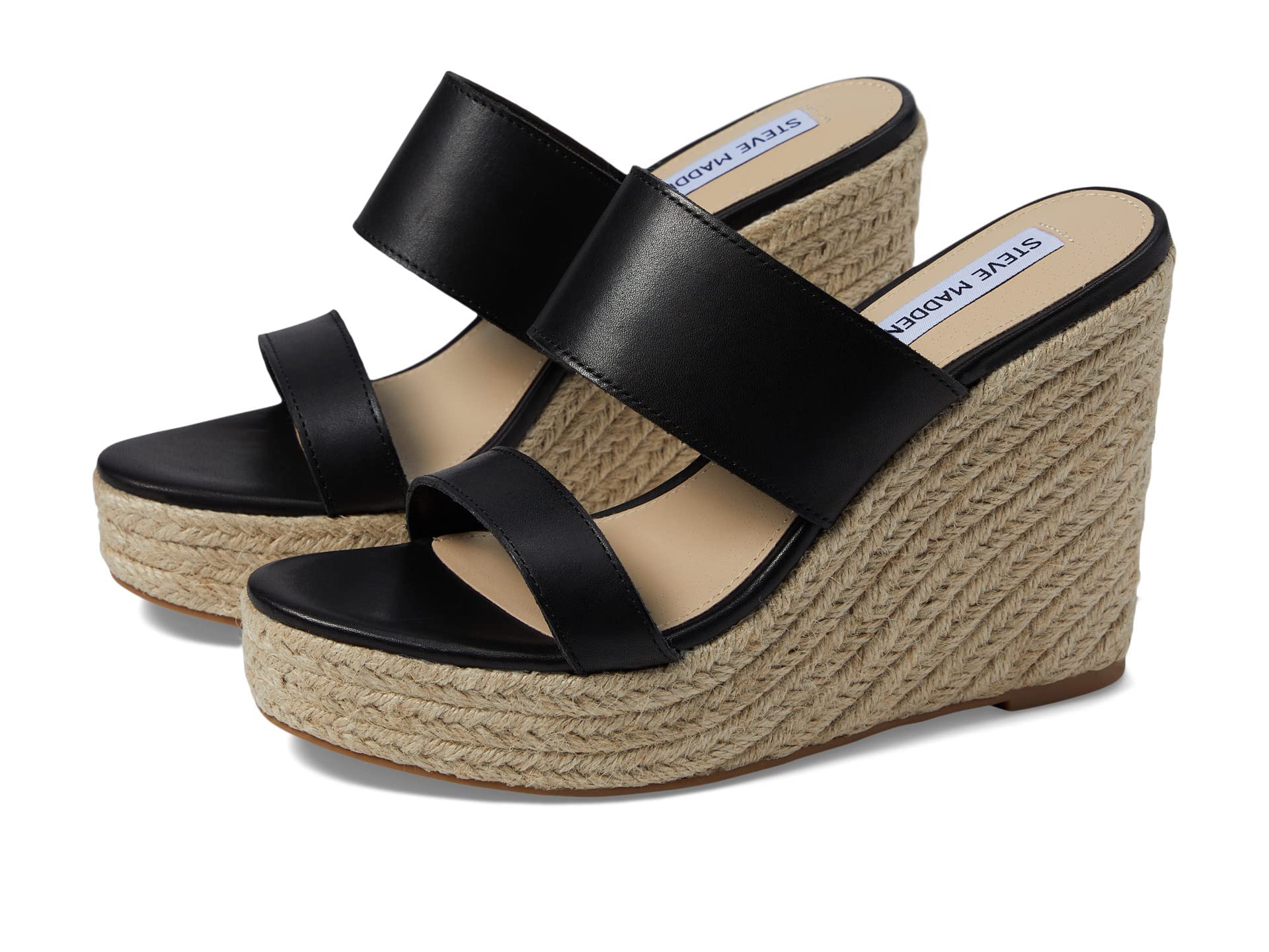 Steve Madden Women's Sunrise Wedge Sandals - Comfortable Jute-Wrapped Wedge Heel with Padded Footbed, Open-Toe Design for Summer, Beach & Casual Outings