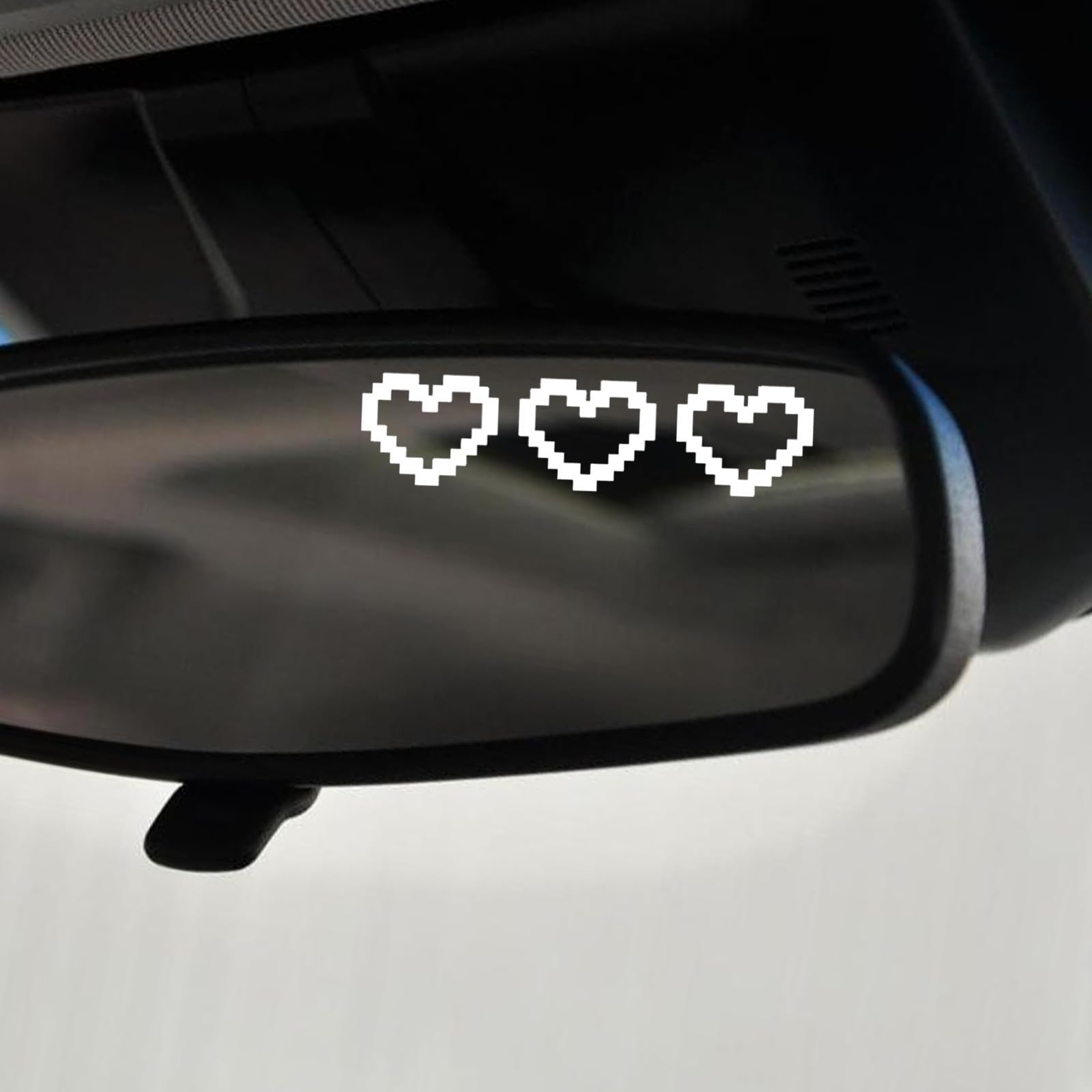 2 Pack Holographic Pixel Hearts Vinyl Decals - Waterproof Car Bumper Stickers, Laptop & Water Bottle Decor - 4