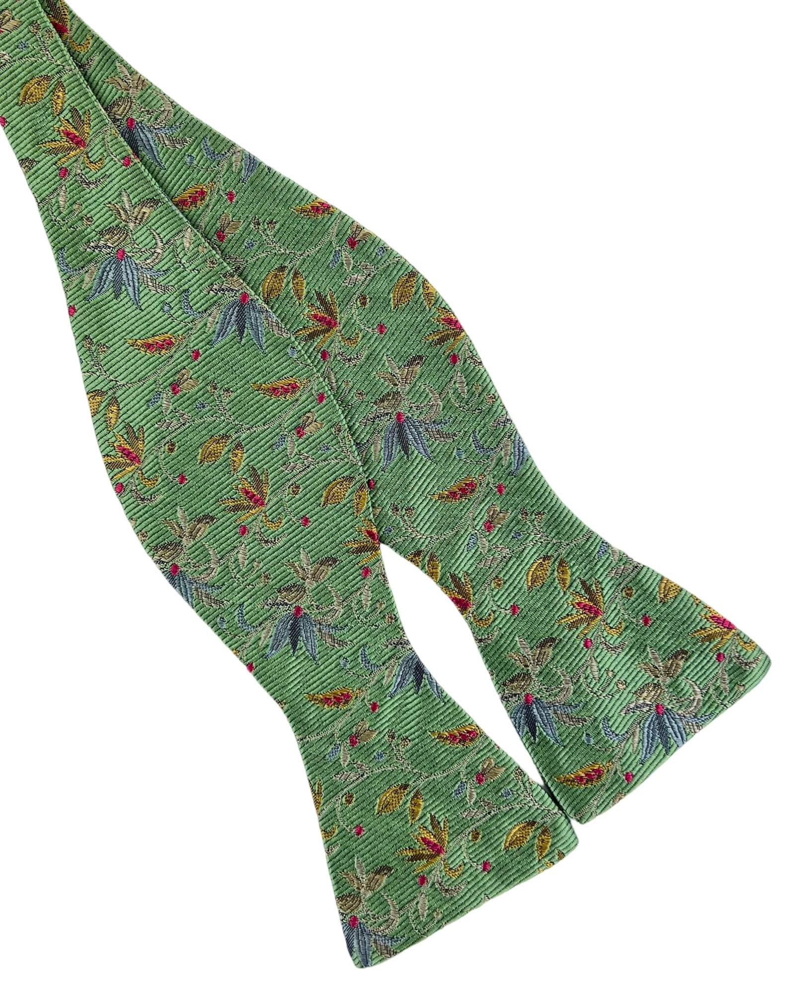 DÉCLIC Mestre Floral TYO Green Bow Tie for Men - Stylish Formal Accessory for Weddings, Parties & Special Occasions