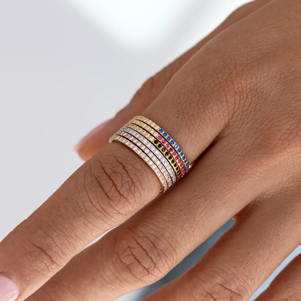 Stackable Half & Half Silicone Rings for Women - Durable & Comfortable Wedding Bands for Everyday Wear, Gym, Swimming & Travel