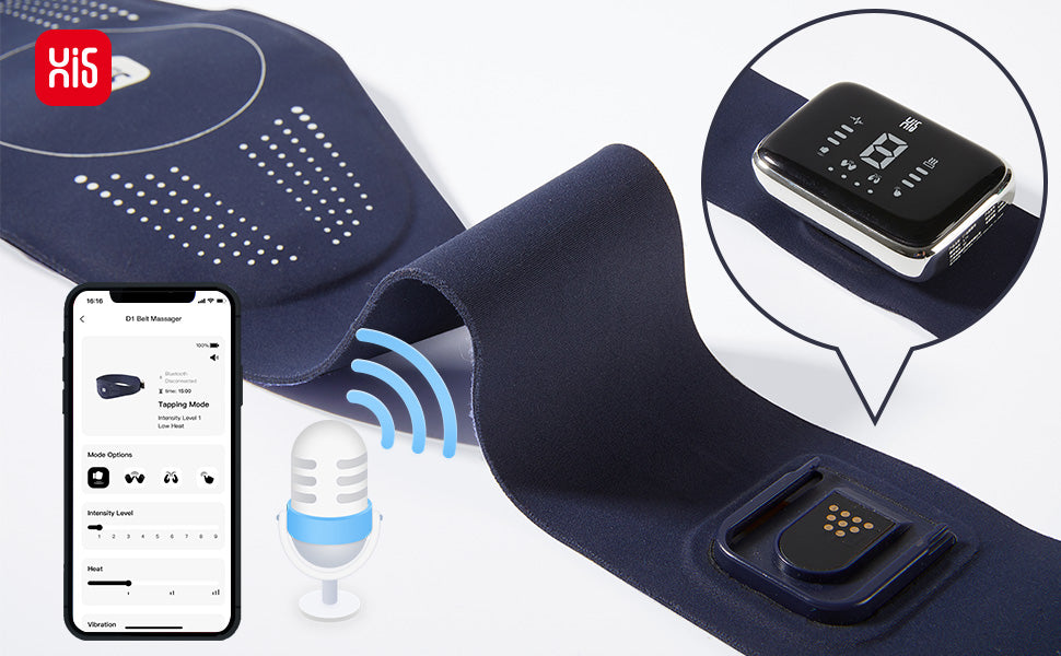 D1 Portable TENS Heating Pad with Massage - Heated Belt for Lower Back Pain Relief, Tens Pulse Vibration Therapy - Perfect for Home, Office & Travel Use
