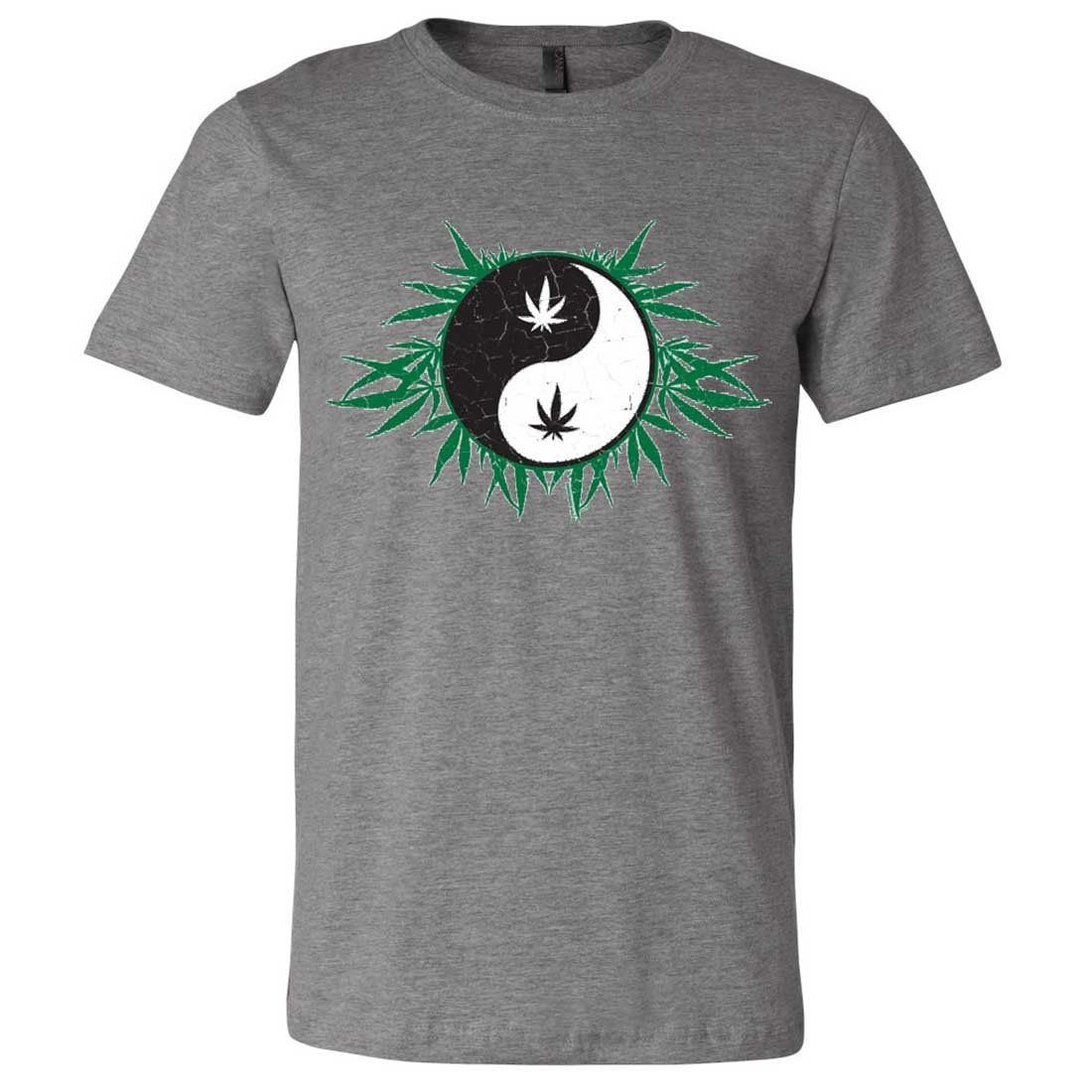 Pot Leaf Yin Yang Men's Fitted T-Shirt - Multiple Colors | Stylish Cannabis-Themed Apparel for Casual Wear & Festivals