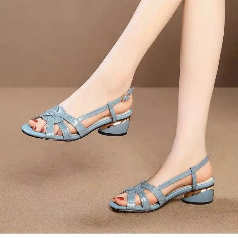 Comfortable Low Heel Straps Sandals for Women - Summer Casual Walking Shoes - Perfect for Beach, Vacation & Everyday Wear