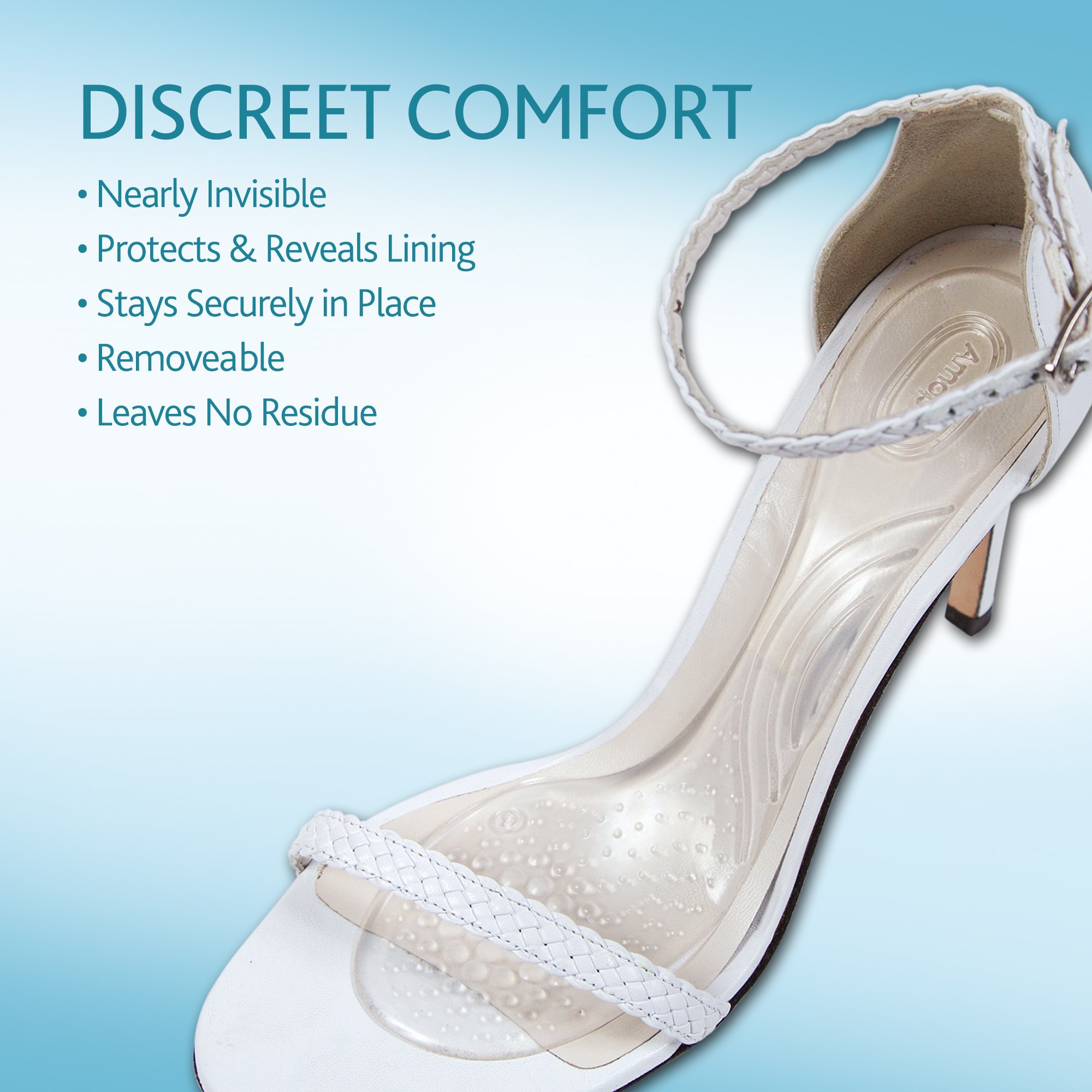 Amope GelActiv Open Shoes Insoles for Women - Cushioned Arch Support & Pain Relief - 1 Pair (Size 5-10) - Perfect for Sandals, Flip Flops & Summer Footwear Comfort