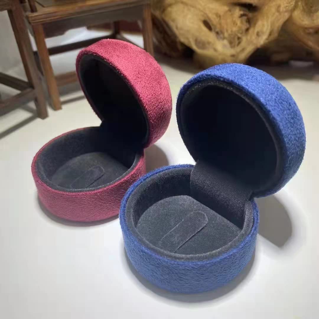 Velvet Jewelry Box Set - Single Ring Gift Box for Engagement, Wedding, Proposal, Birthday & Anniversary - Premium Blue Velvet Ring Case - Perfect for Proposal Surprises, Bridal Jewelry Storage & Romantic Gift Giving