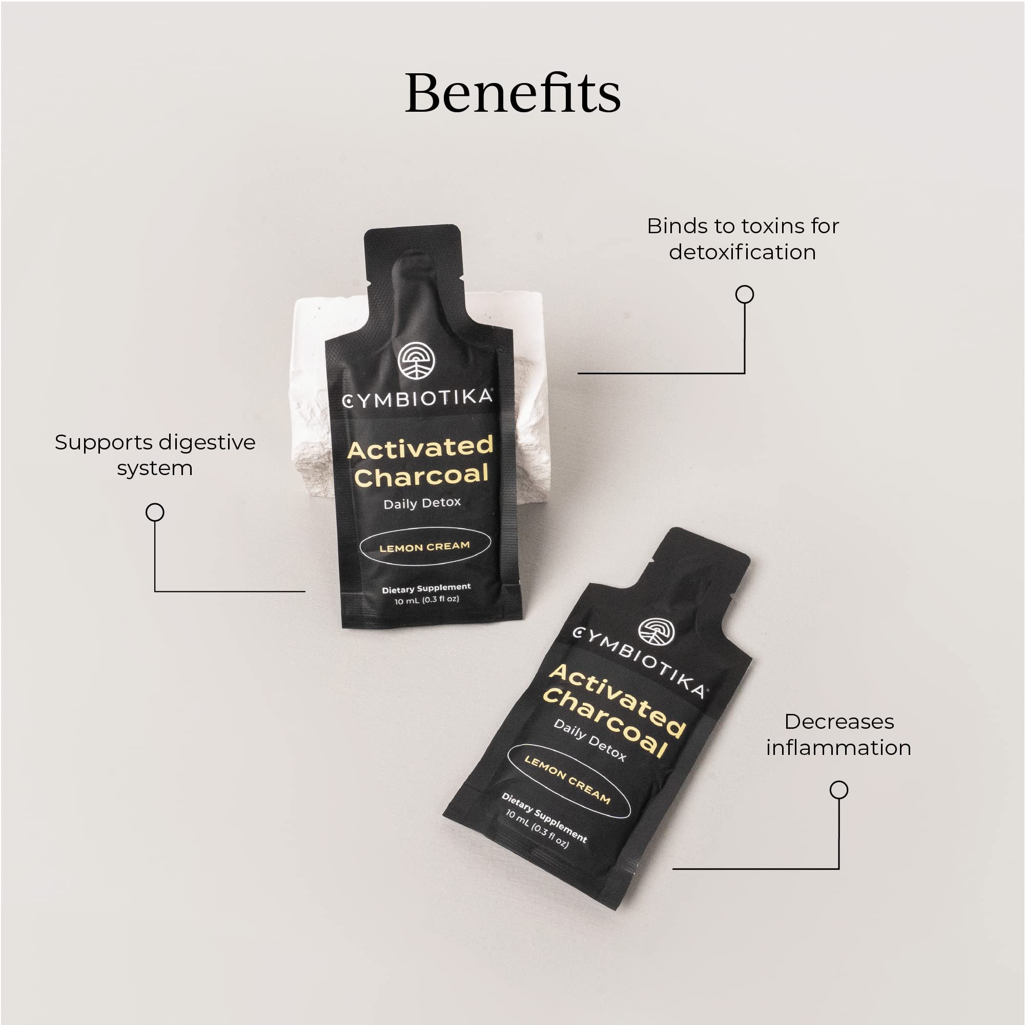 CYMBIOTIKA Super Greens & Activated Charcoal Liquid Supplement - Gut Health Support for Digestion, Bloating Relief, Detox & Immune Boost | Energy Drink for Daily Wellness & Active Lifestyle