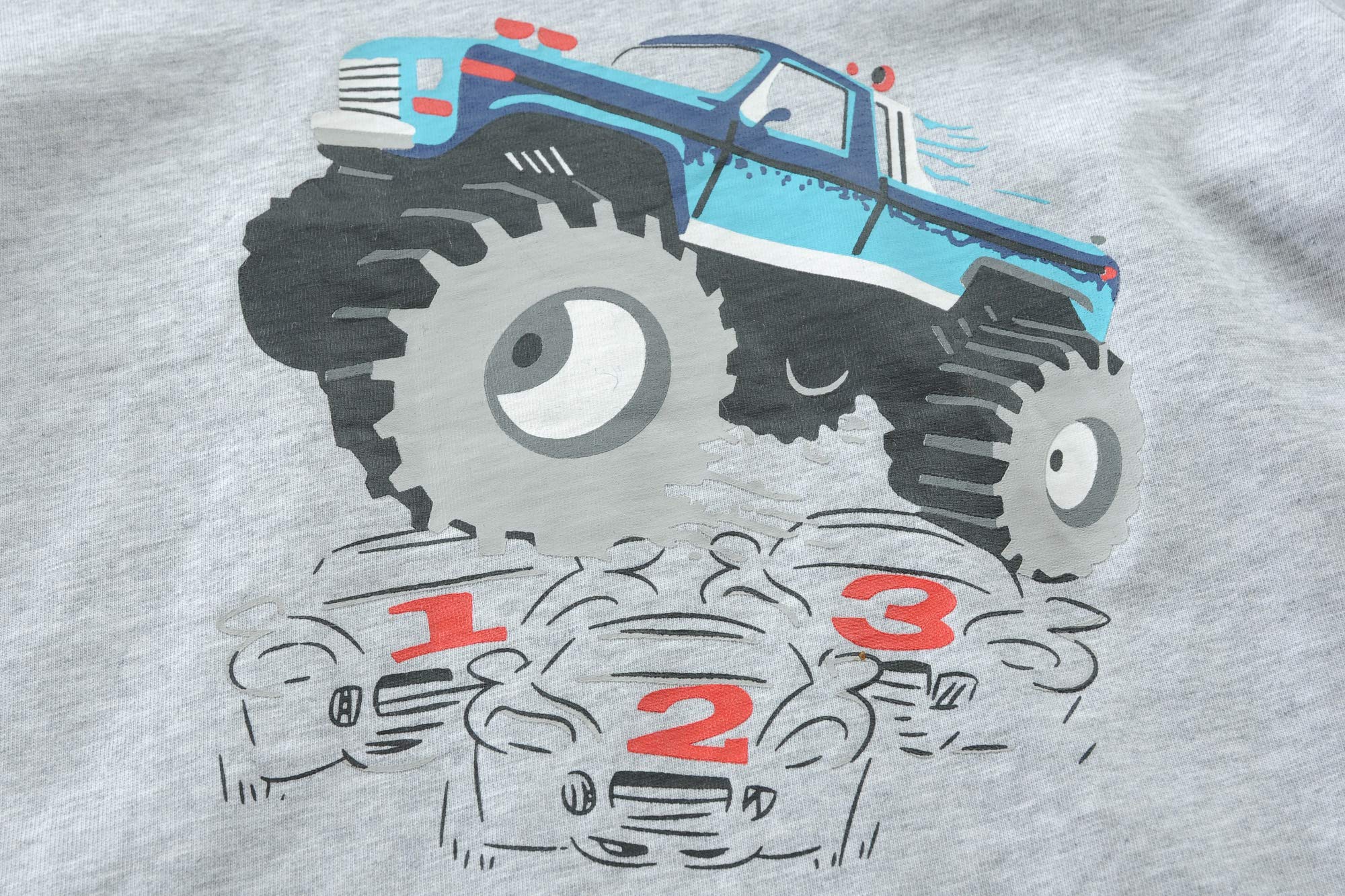 Monster Truck Boys Pajamas Set - 100% Cotton Toddler Sleepwear for Summer | Soft & Breathable Kids Short PJs for Boys - Perfect for Bedtime & Playtime