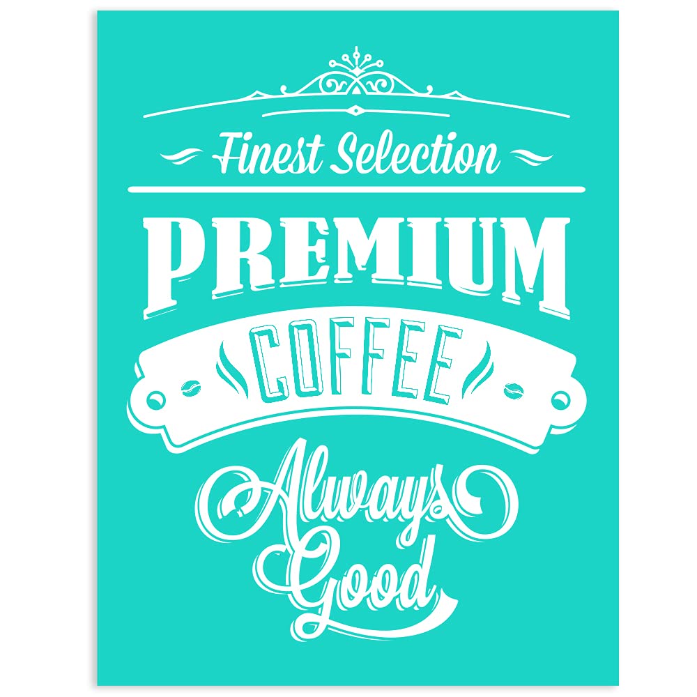 Premium Silk Screen Stencils for Coffee & Chalkboard Art - 8.5x11 Inch Washable, Reusable Self-Adhesive Stencils for Wood Painting, Chalk Paste & DIY Crafts - Perfect for Baristas, Home Decor & Creative Projects