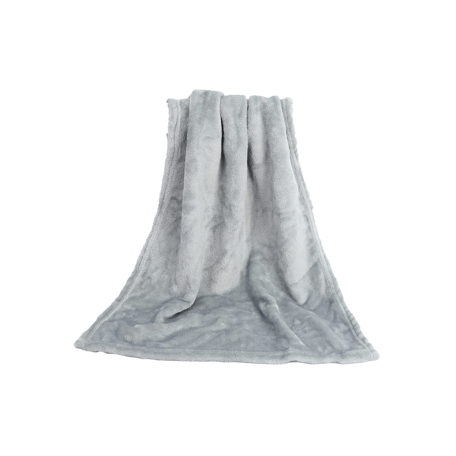 Soft Solid Color Thickened Warm Flannel Blanket - 50x70cm Grey Throw Rug for Sofa, Bed & Couch - Cozy Home Decor for Winter Nights, Movie Time & Relaxation