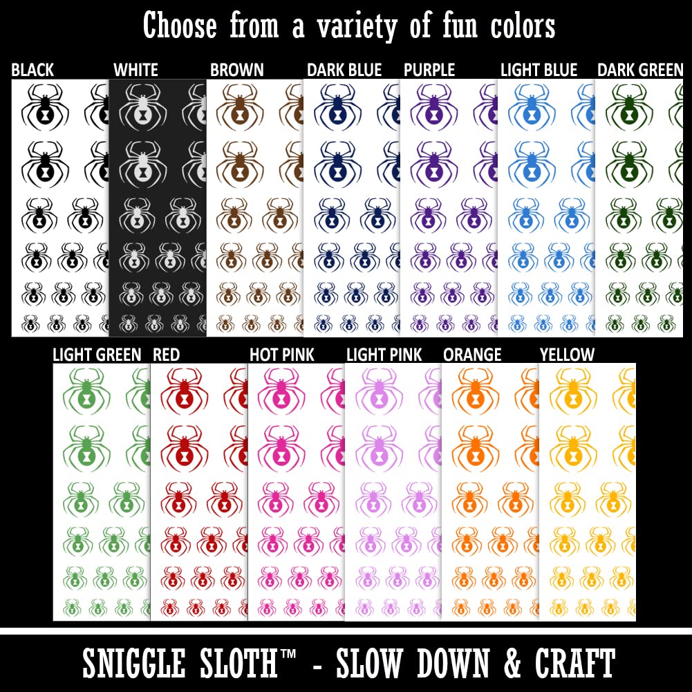 Black Widow Spider Temporary Tattoo Set - Waterproof Fake Body Art for Halloween & Cosplay - Realistic Fake Tattoos for Costume Parties & Spider-Man Fans (1 Sheet)
