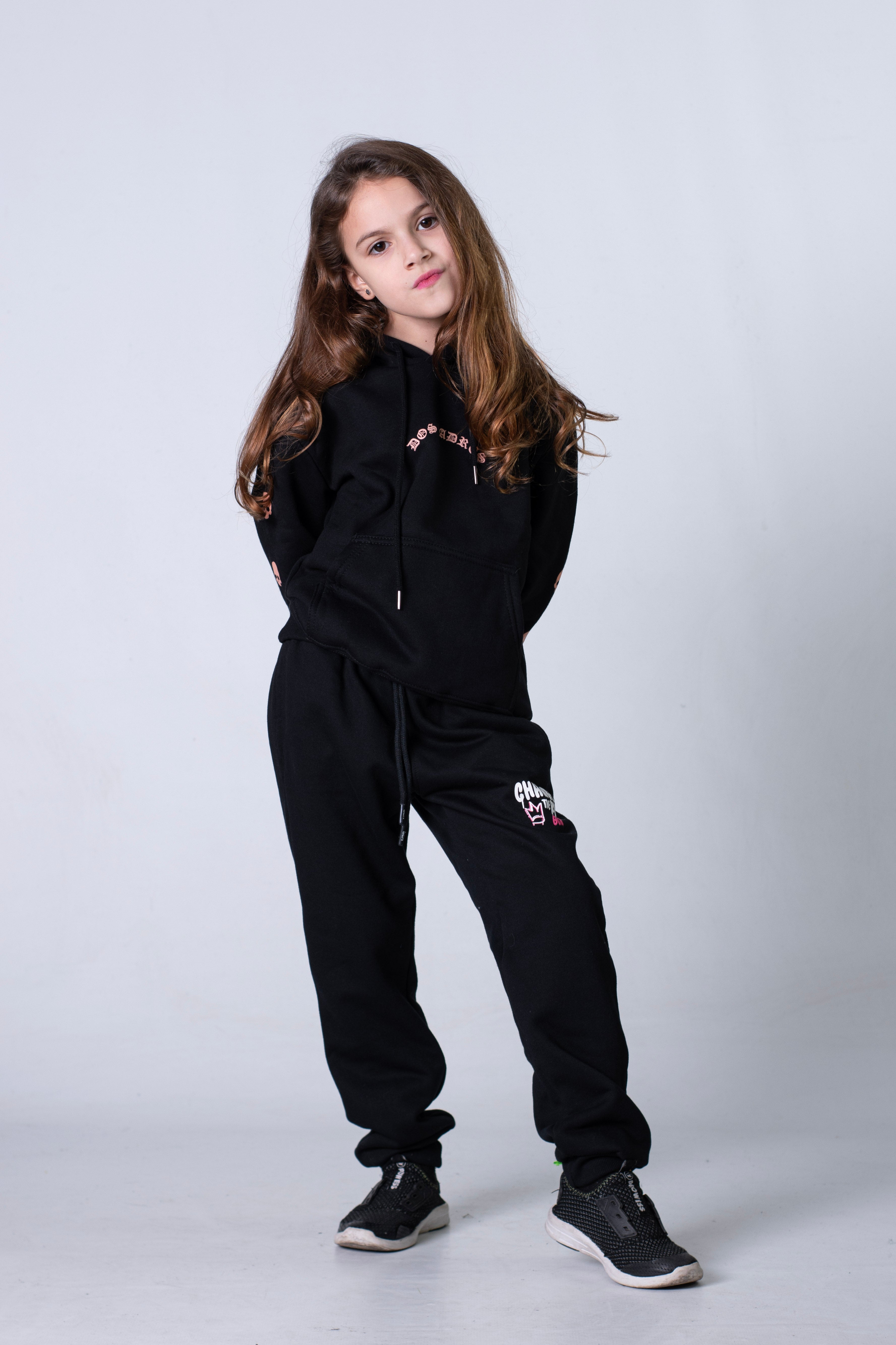 Buzo Dos Padres Kids Fathers Calacas In Arms Black Pink - Matching Family Hoodies for Halloween, Day of the Dead & Family Photo Outfits