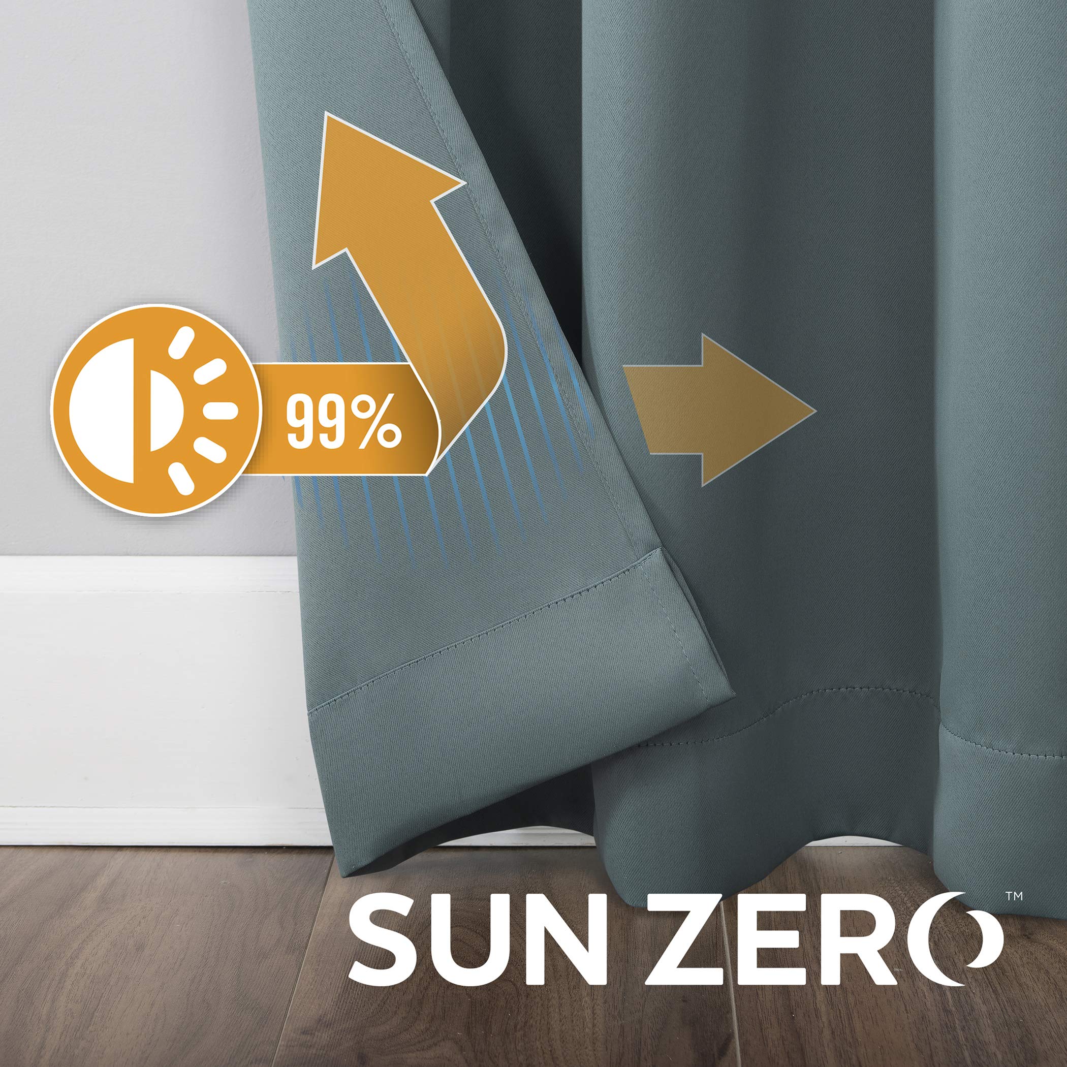 Sun Zero Soho 2-Pack Blackout Energy Efficient Grommet Curtain Panels - 54