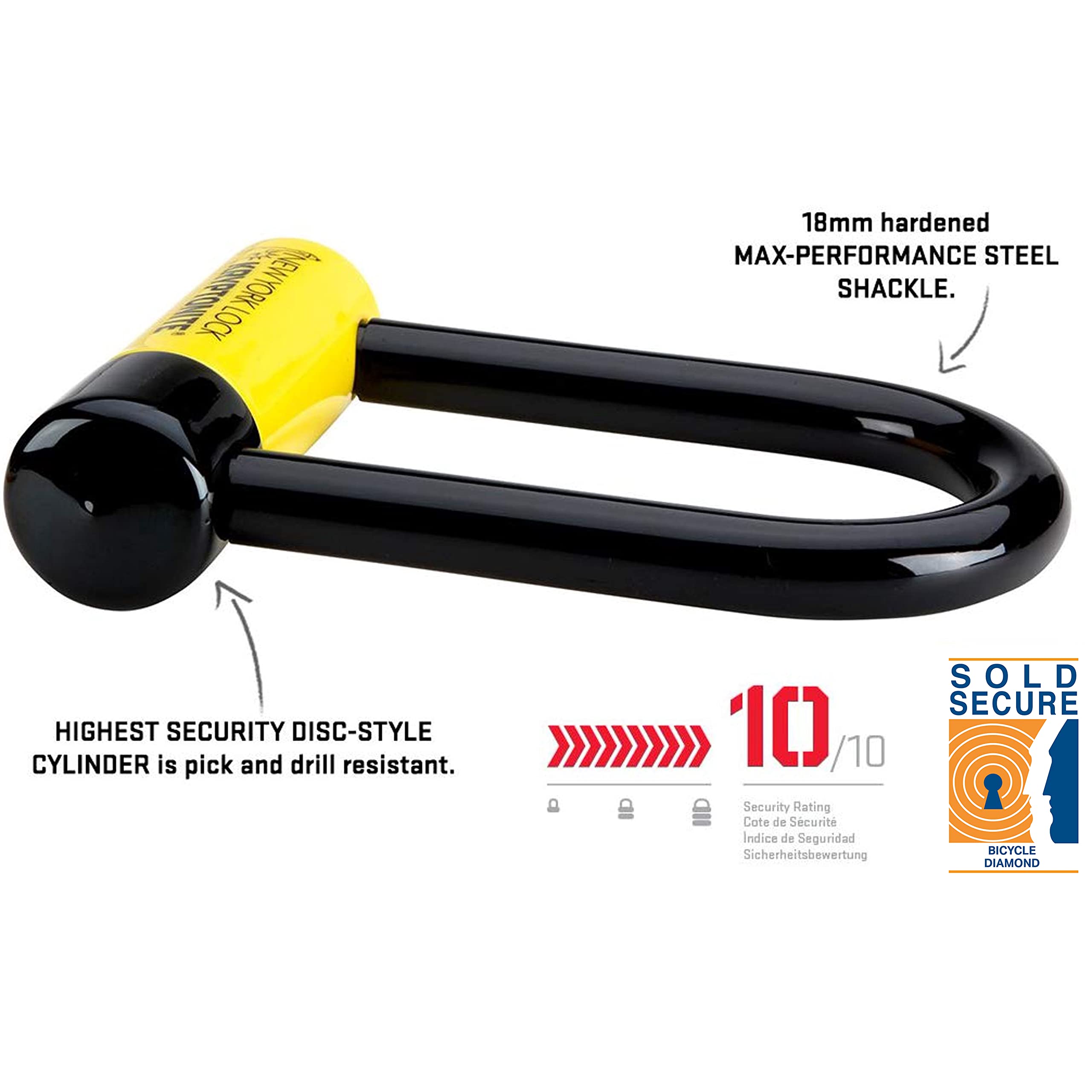 Kryptonite New-U New York Fahgettaboudit Mini Heavy Duty Bicycle U Lock - Ultimate Bike Security for Urban Commuting & Theft Protection