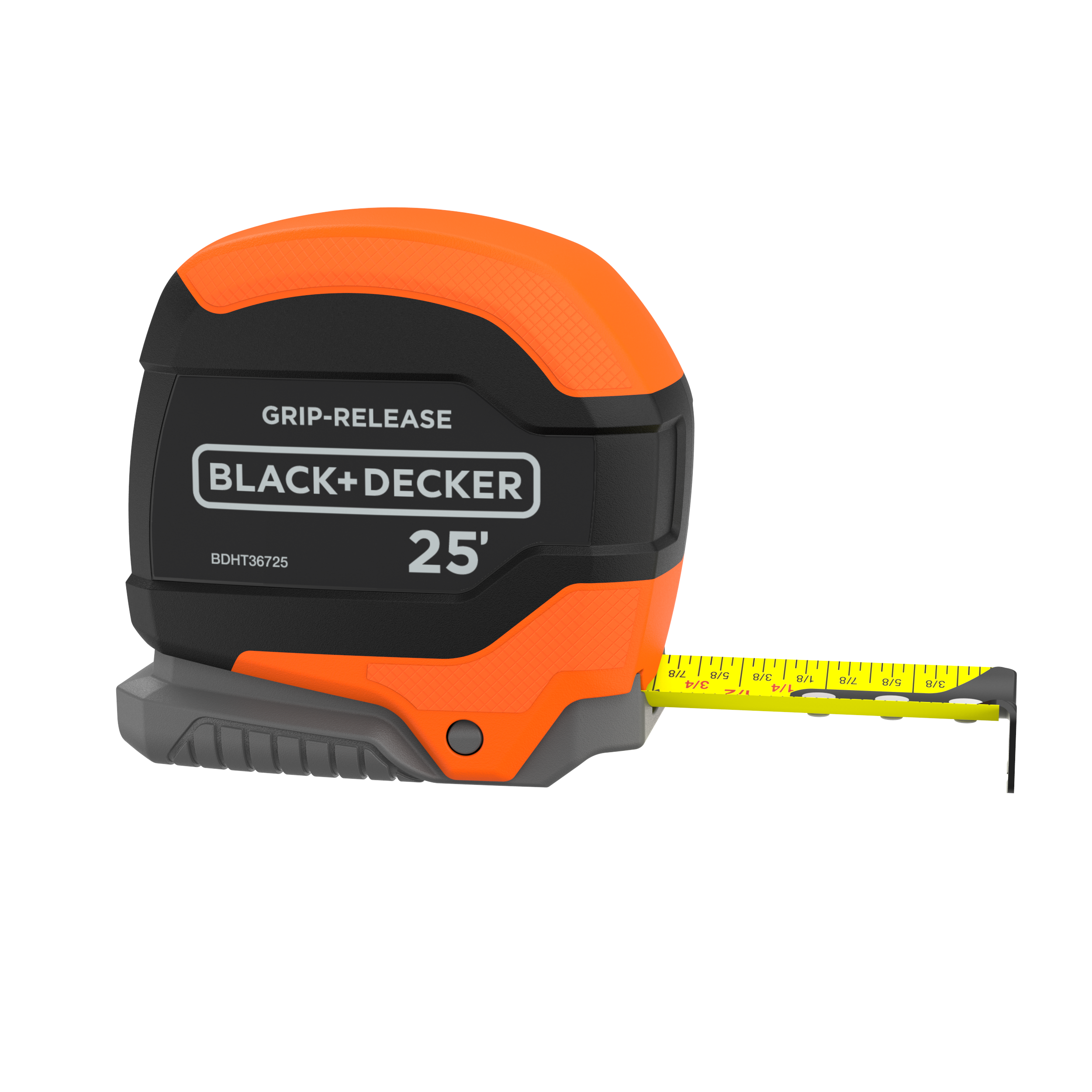 25ft Self-Locking Tape Measure with Grip Release - Durable Auto-Lock Retractable Measuring Tape for Construction, Carpentry, DIY Projects & Home Improvement