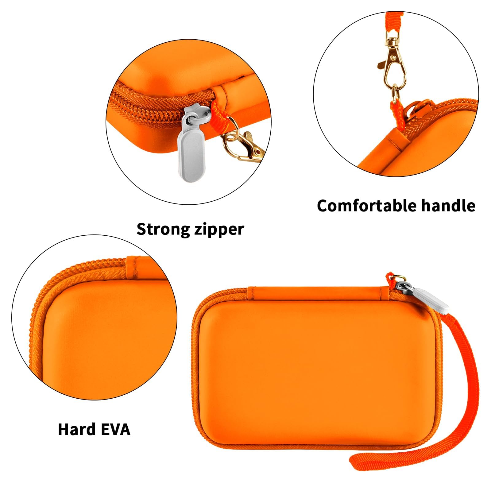 UCOMX Nano Rtops Hicober Iseyyox 3-in-1 Wireless Charger Travel Case - Foldable Magnetic Charging Station Storage Bag for Fast Charge Pad, Cable & Adapter (Orange Box) - Perfect for Travel, Office & Home Organization
