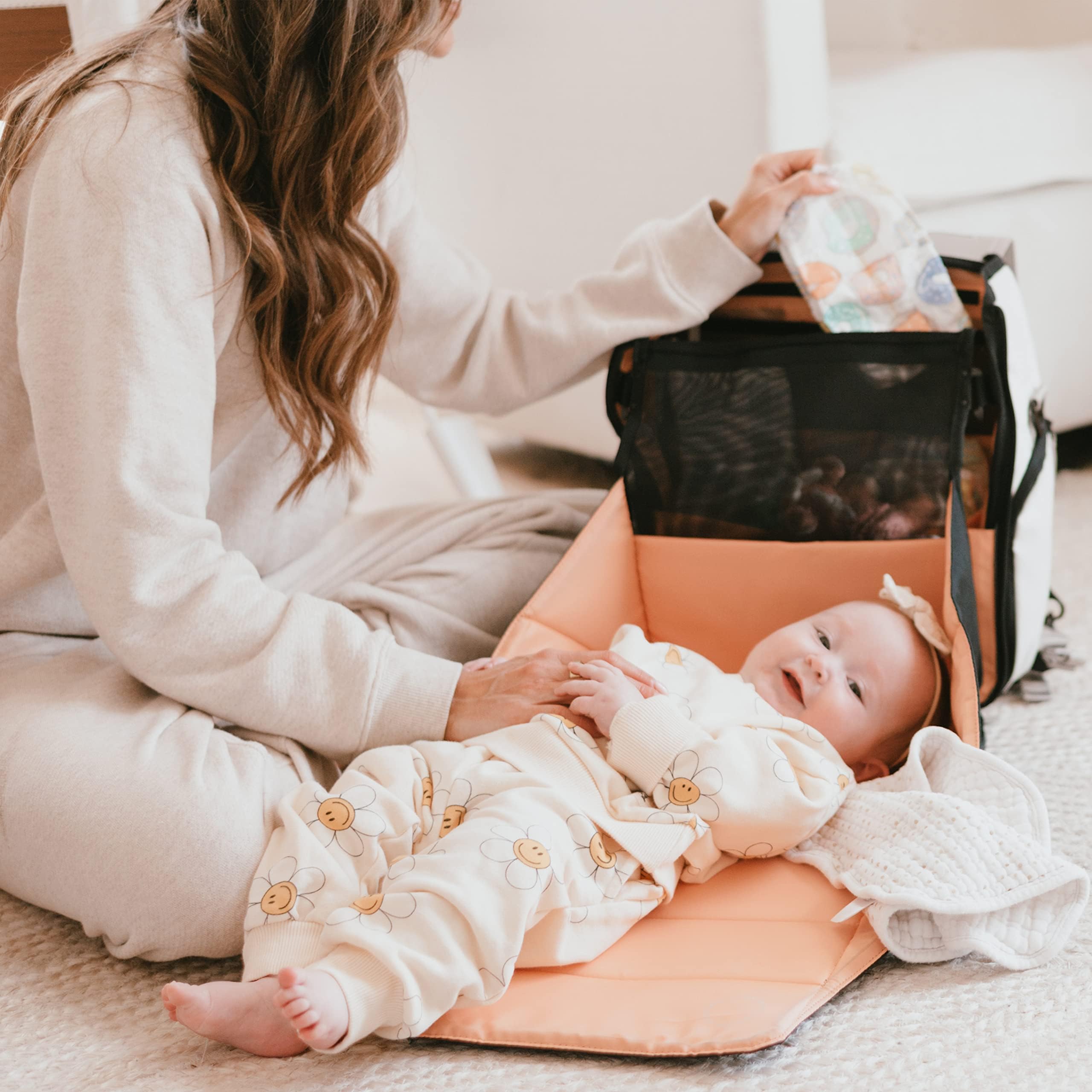 PAPERCLIP Willow Diaper Bag Backpack - Stylish & Functional Baby Essentials Organizer for Moms - Perfect for Travel, Daycare & On-the-Go Parenting