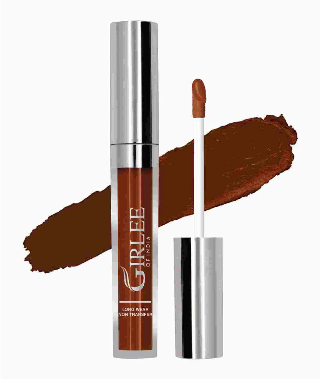 Makeup Mania Girlee Non-Transfer Liquid Lipstick - Long Lasting Matte Lip Color in #12 Brown | Perfect for Everyday Wear, Date Nights & Special Occasions
