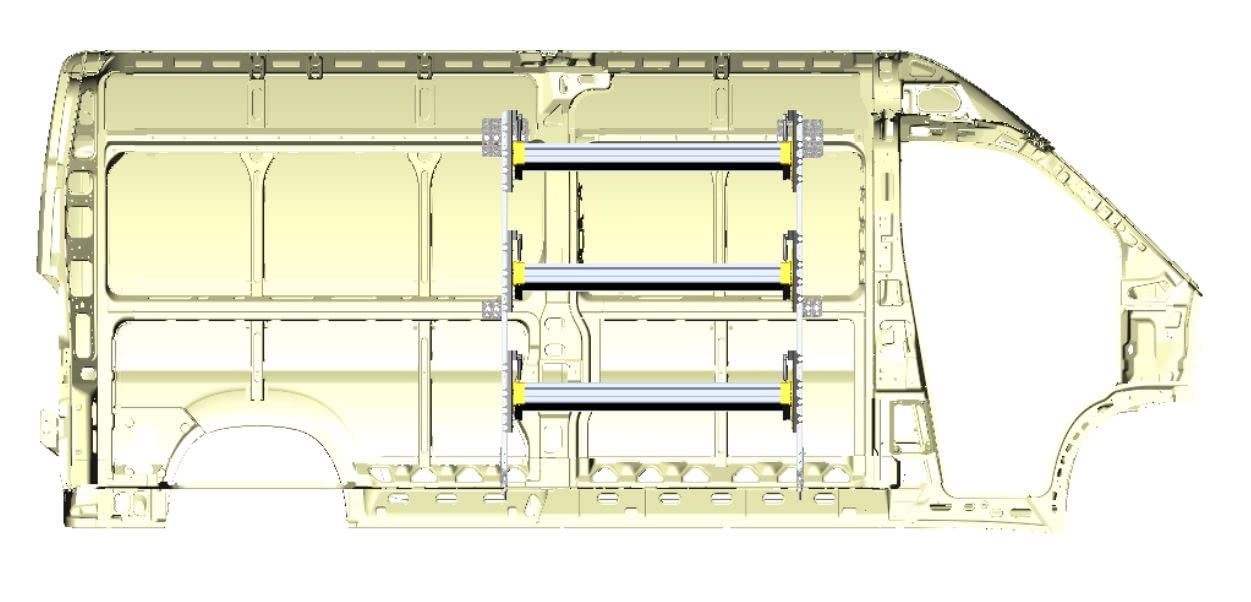 Fold-Away Van Shelving Unit with 3 Adjustable Shelves - 64