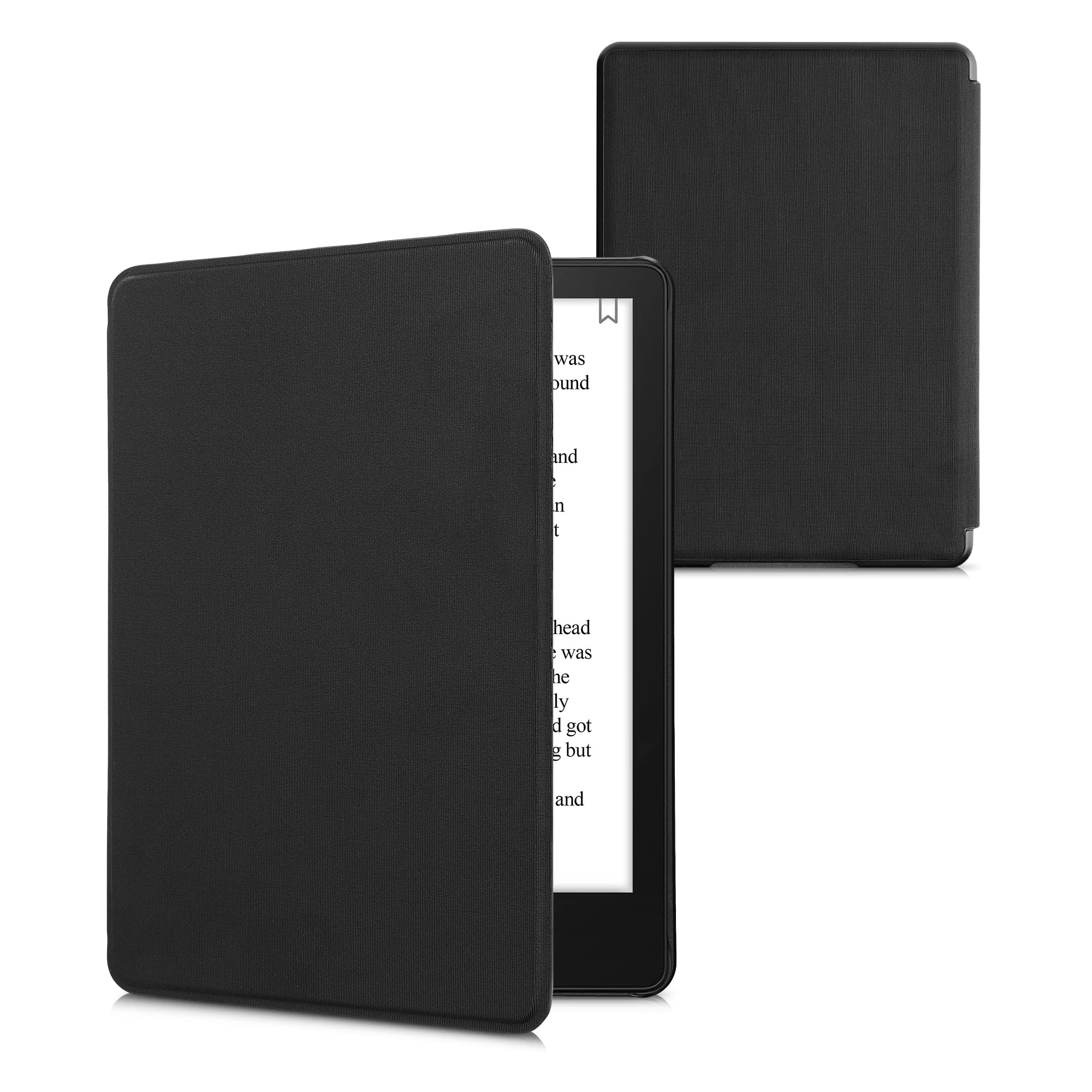 kwmobile Protective Case for Amazon Kindle Paperwhite 11th Generation (2021) - Neoprene Flip Cover with Magnetic Closure - Black - Perfect for Reading, Travel & Daily Use