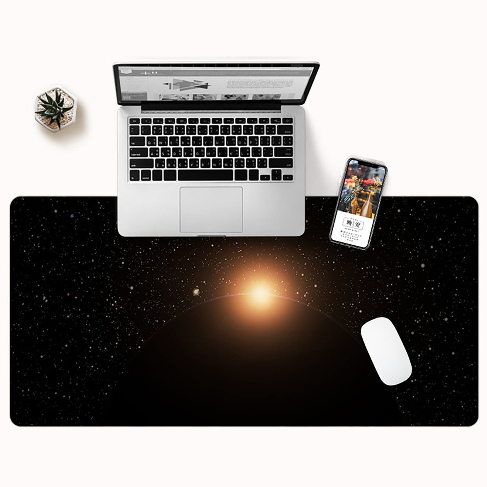 Achimlt Extra Large Gaming Mouse Pad - Non-Slip Desk Mat with Stitched Edges (300x800x4mm) - Galaxy Design for PC Gamers & Office Work - Perfect for Gaming Setups, Home Office & Workspace