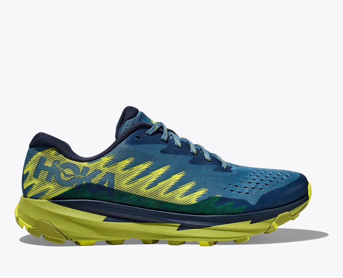 Hoka Torrent 3 Trail Running Shoes for Men - Bluesteel/Dark Citron - Size 8.5 D Medium - Lightweight & Cushioned for Hiking, Jogging & Outdoor Adventures