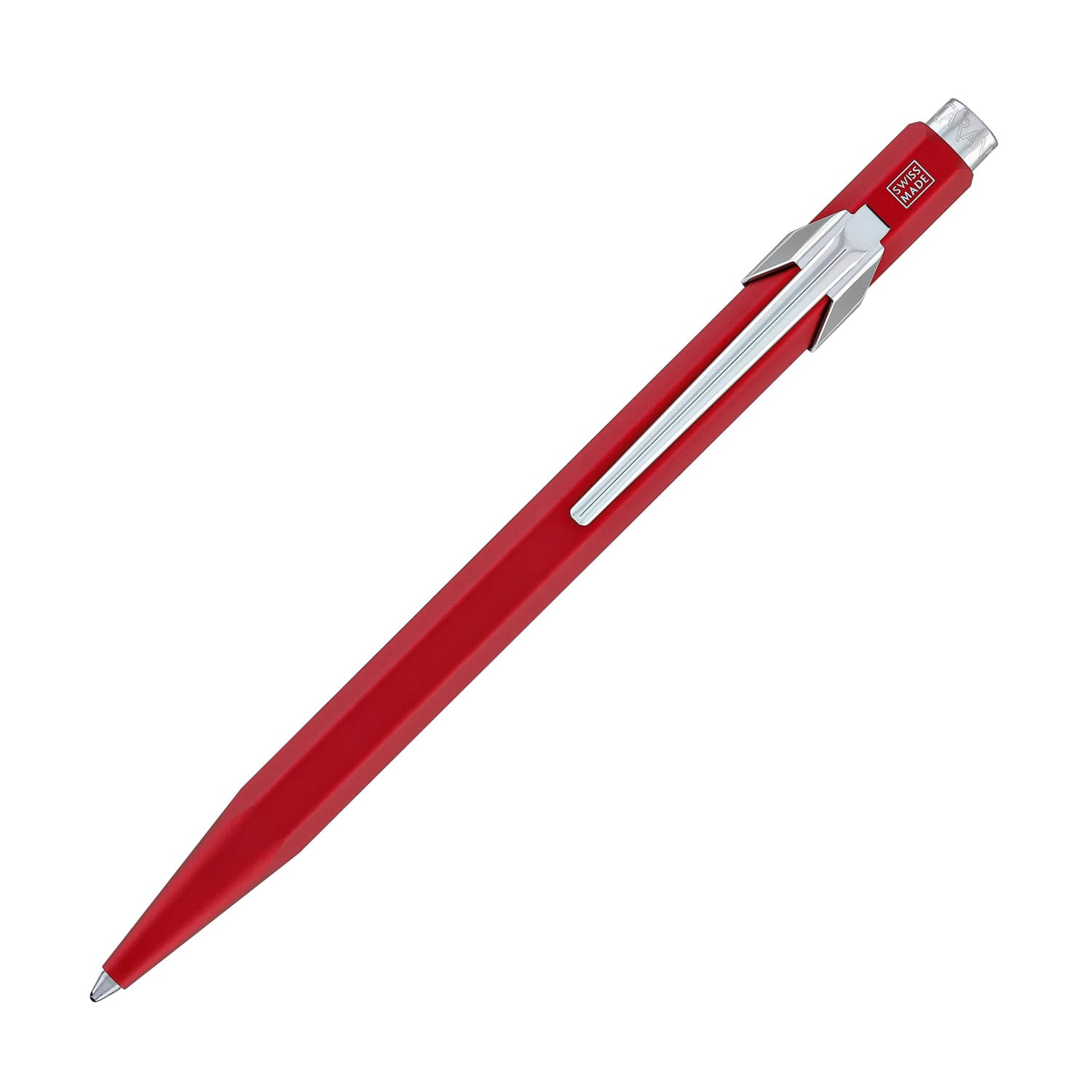 Caran d'Ache 849 COLORMAT X Ballpoint Pen - Premium Red Ink Pen for Writing, Sketching & Office Use - Perfect Gift for Professionals & Artists