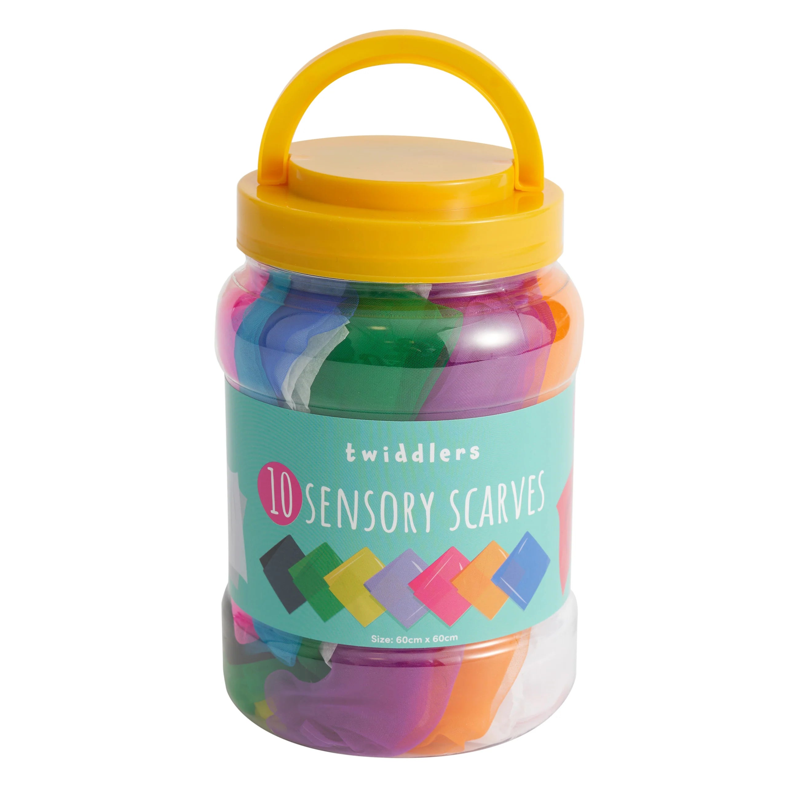 Pt203 Tub It Toys - 10 Pack Square Sensory Dance Scarves for Kids, Lightweight Play Scarves for Movement Activities, Music & Dance Classes, Preschool Learning, and Party Favors