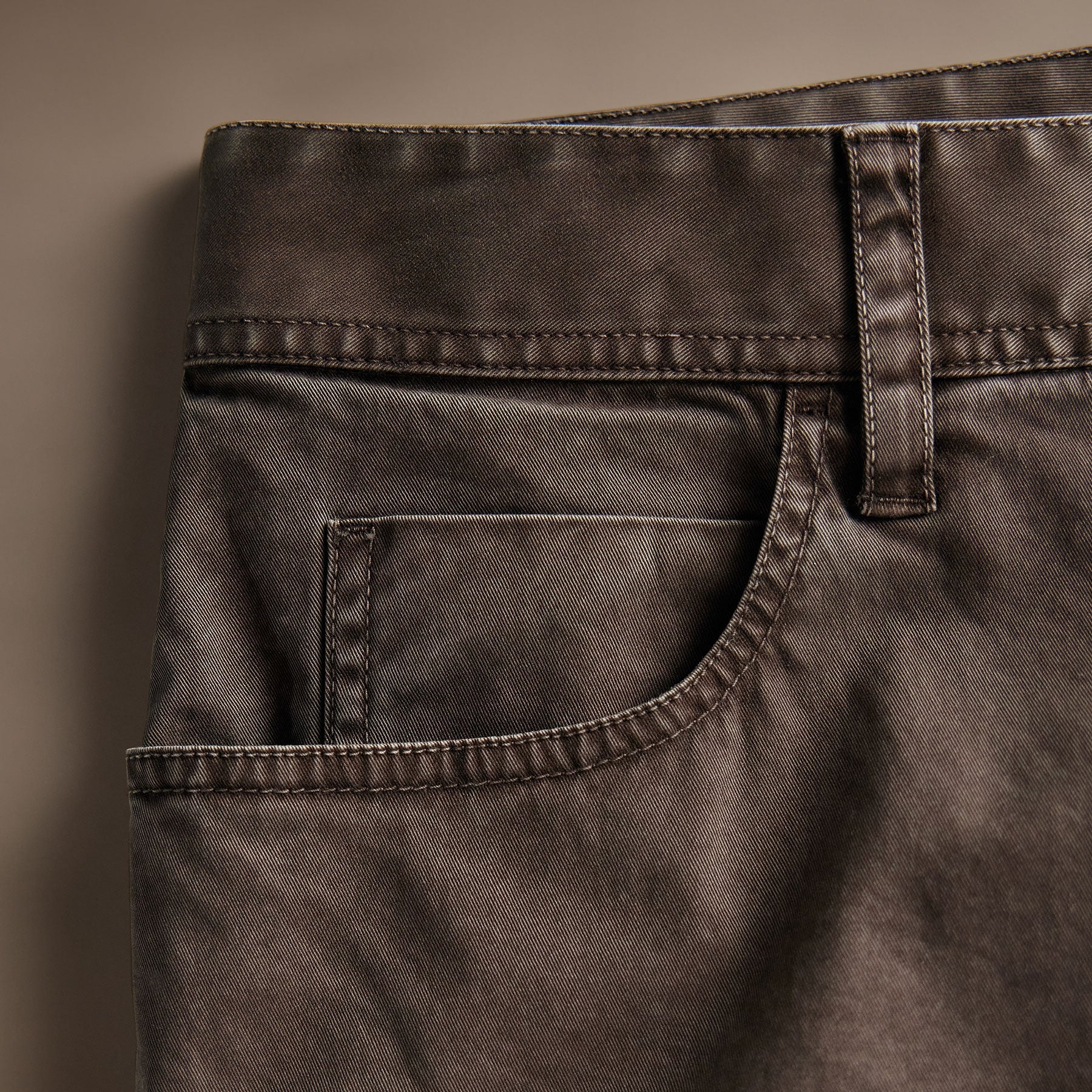Premium Brushed Twill 5-Pocket Pants for Men - Comfortable Loam Pigment Casual Trousers | Ideal for Work, Travel & Everyday Wear