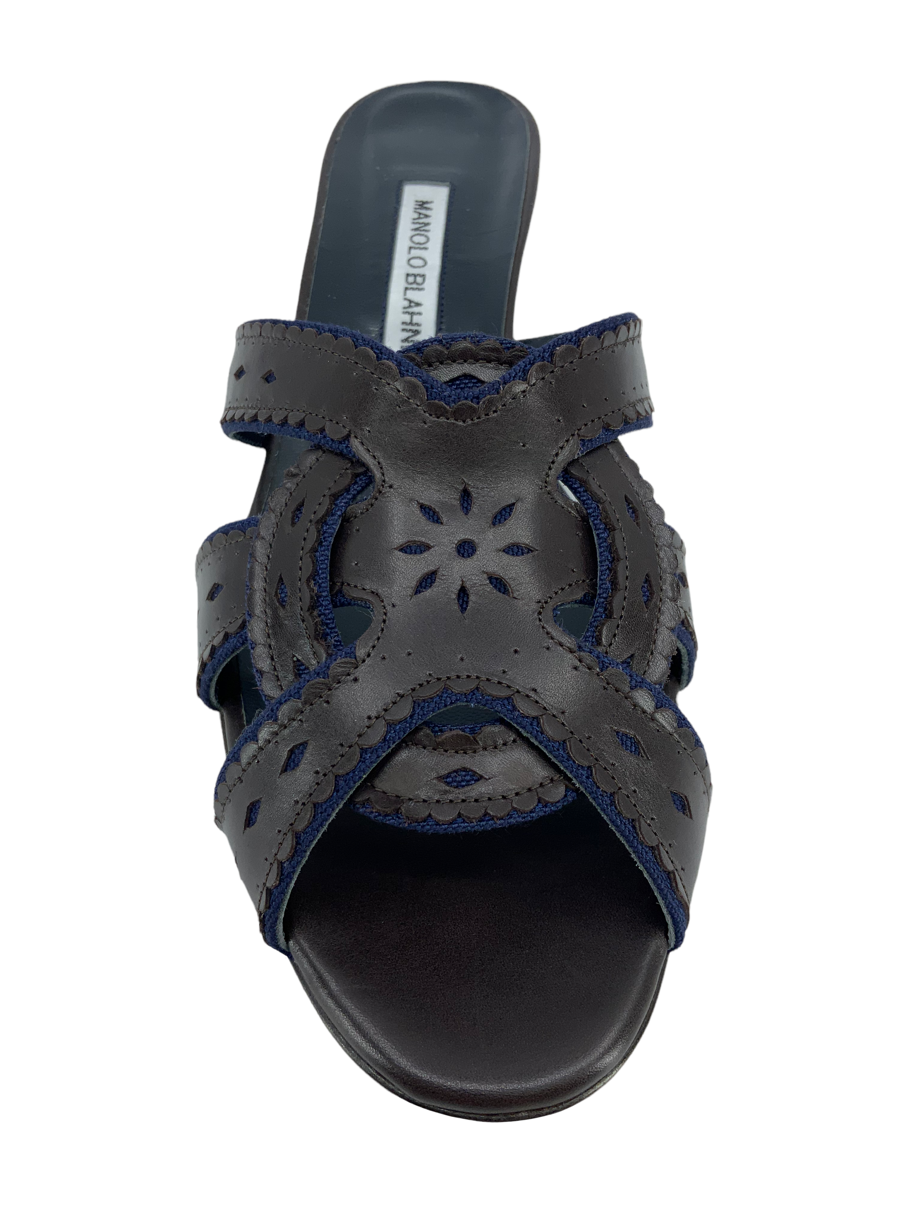 Manolo Blahnik Genuine Leather Mule Sandals for Women - Size 10 US | Comfortable Slide Shoes for Summer, Beach, and Casual Outings
