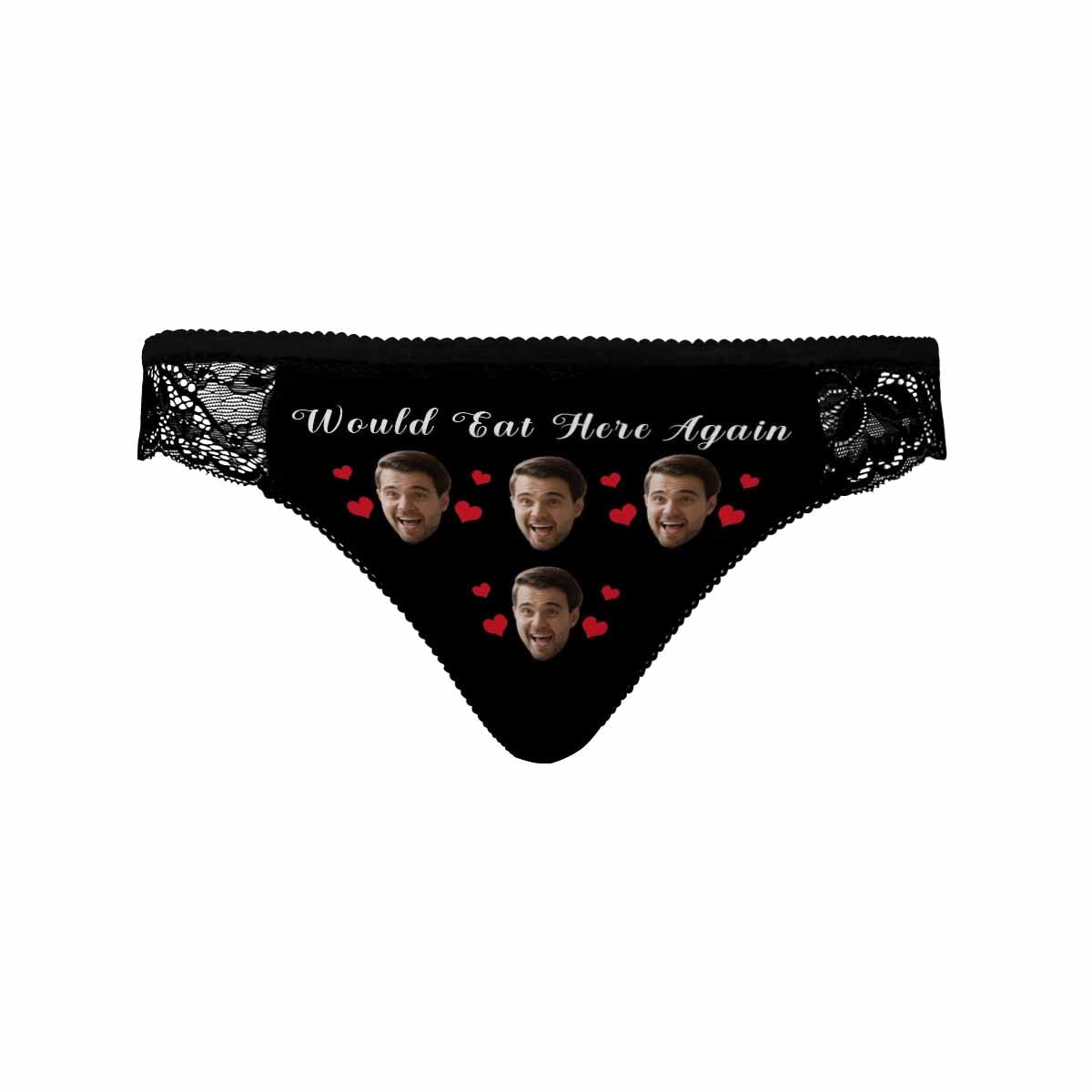 Custom Funny Face Printed Women's Lace Underwear Panties - Comfortable & Sexy Intimates for Everyday Wear (XS-XXXL) | Perfect for Gifts, Parties & Special Occasions