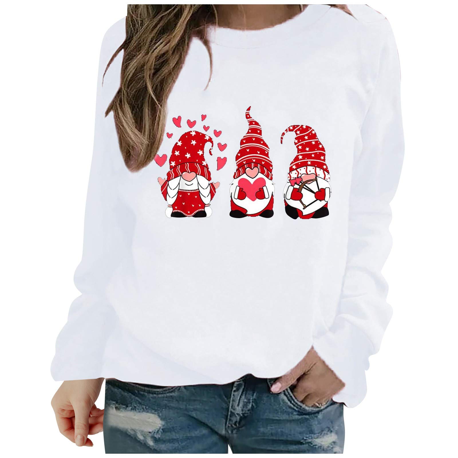 Women's Love Heart Graphic T-Shirt - Casual Long Sleeve Valentine's Day Top for Women | Perfect for Date Night, Gift Giving & Romantic Occasions