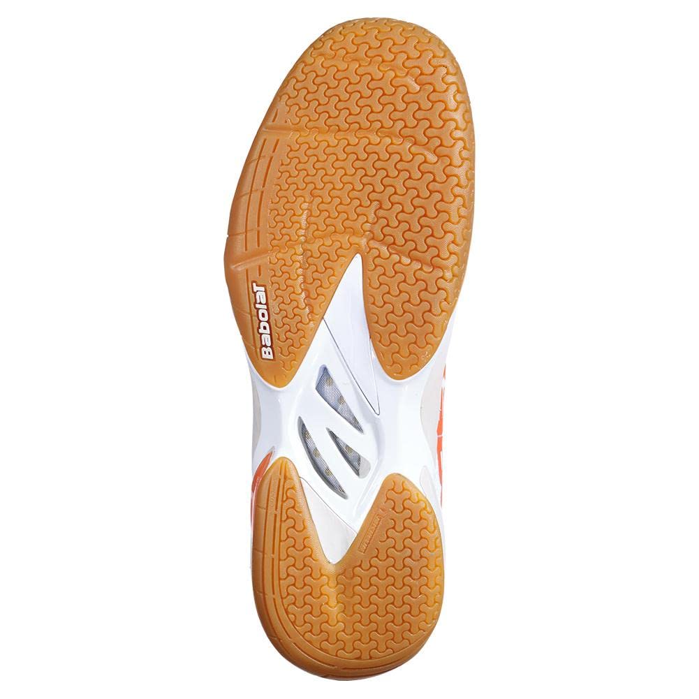 Babolat Men's Shadow Tour Badminton Shoes - White & Grey - US Size 8 | Lightweight & Breathable for Competitive Play & Training