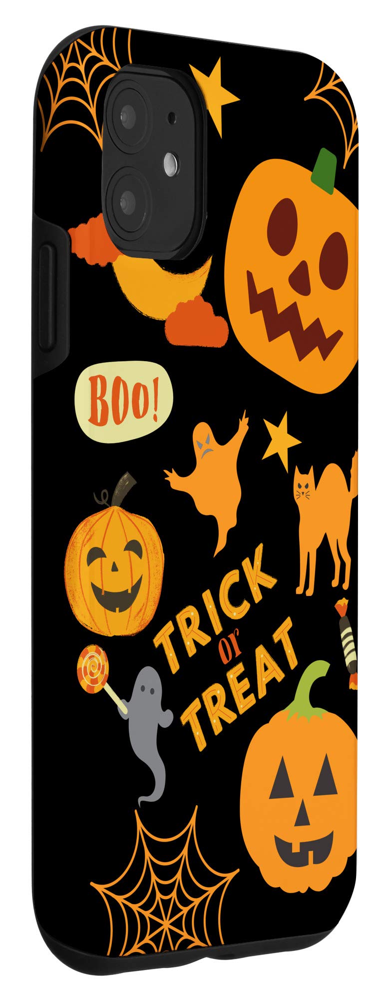Funny Halloween Pumpkin iPhone 11 Case - Trick or Treat Design | Protective Phone Cover for iPhone 11 - Perfect for Halloween Parties, Trick-or-Treating & Fall Festivals