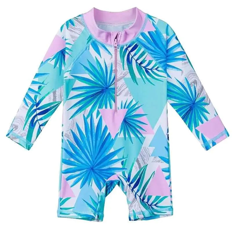 Baby One Piece Swimwear with Long Sleeves - UPF 50+ Sun Protection Wetsuit for Infants & Toddlers - Perfect for Beach, Pool & Water Play