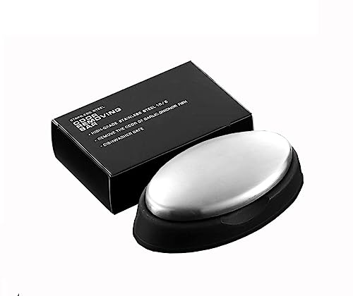 BLINE Stainless Steel Soap Bar - Natural Odor Remover for Hands, Eliminates Onion, Fish & Garlic Smells - Metal Soap for Kitchen & Cooking - Perfect for Chefs & Home Cooks (1-Pack)
