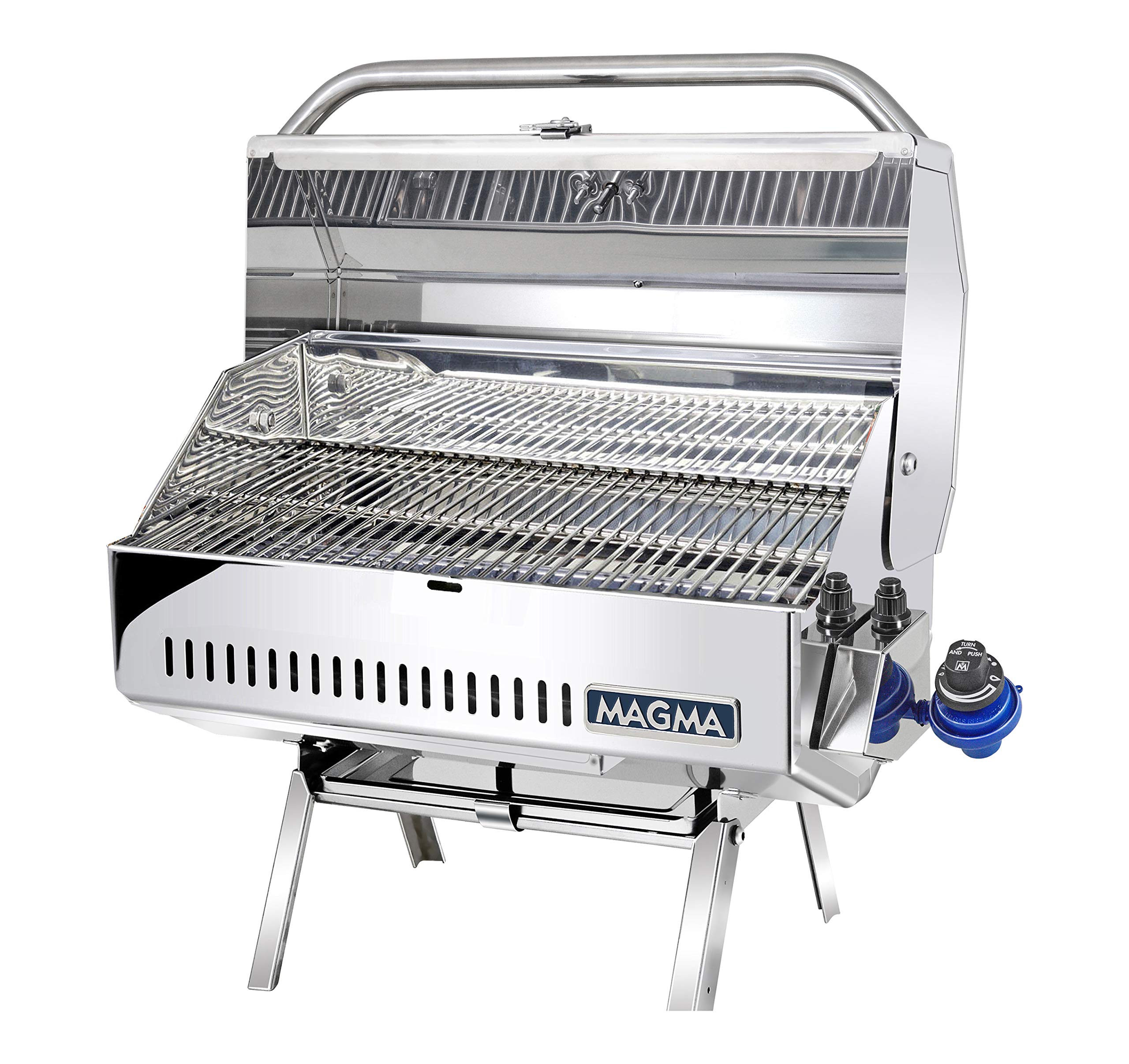 MAGMA Newport II Classic Gourmet Series Gas Grill A10-918-2 with Rectangular Grill Cover A10-990JB - 9x18 Inch Cooking Grate, Jet Black - Perfect for Outdoor Camping, Picnics & Backyard BBQs